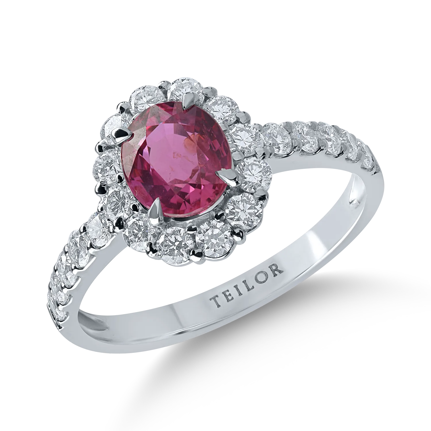 Platina gyűrű 1.16ct rubinnal és 0.59ct gyémántokkal-164181