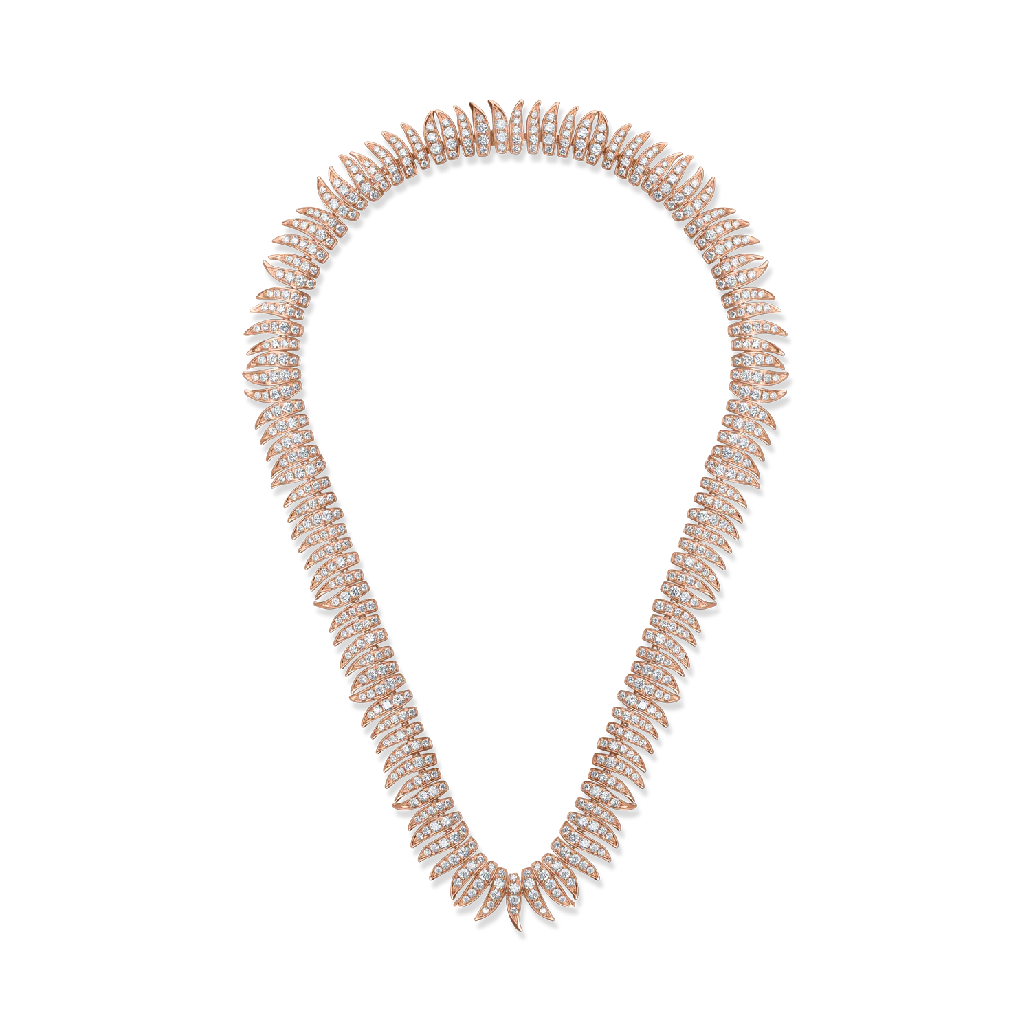 Rose gold necklace with 13.98ct diamonds
