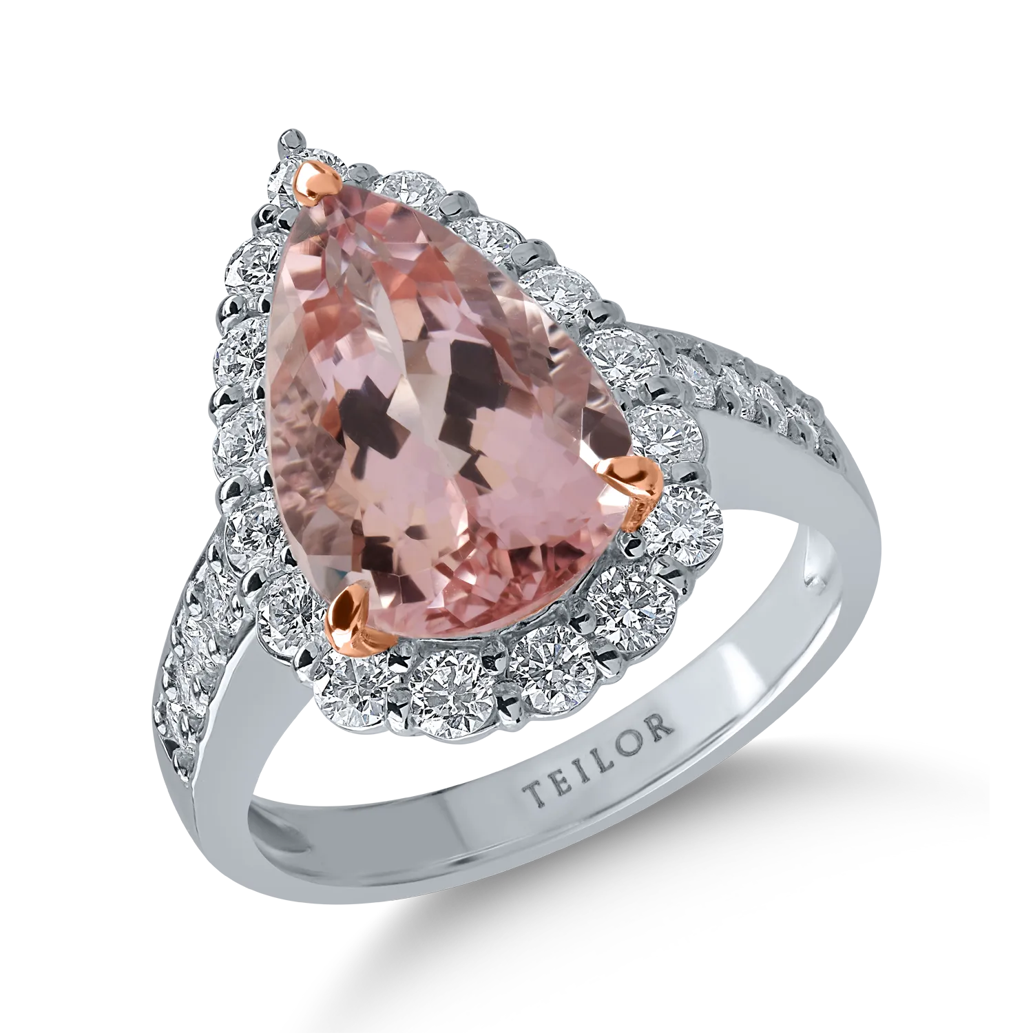 Платинен пръстен с морганит 3.58кт и диаманти 0.82кт