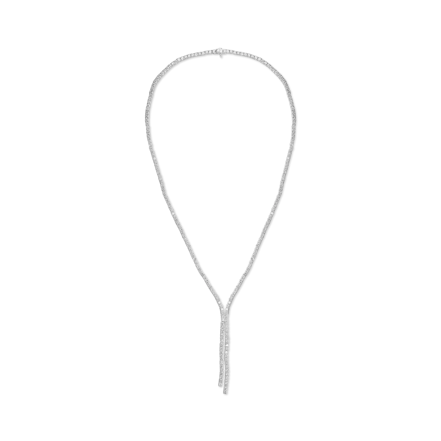 White gold tennis necklace with 9.5ct diamonds