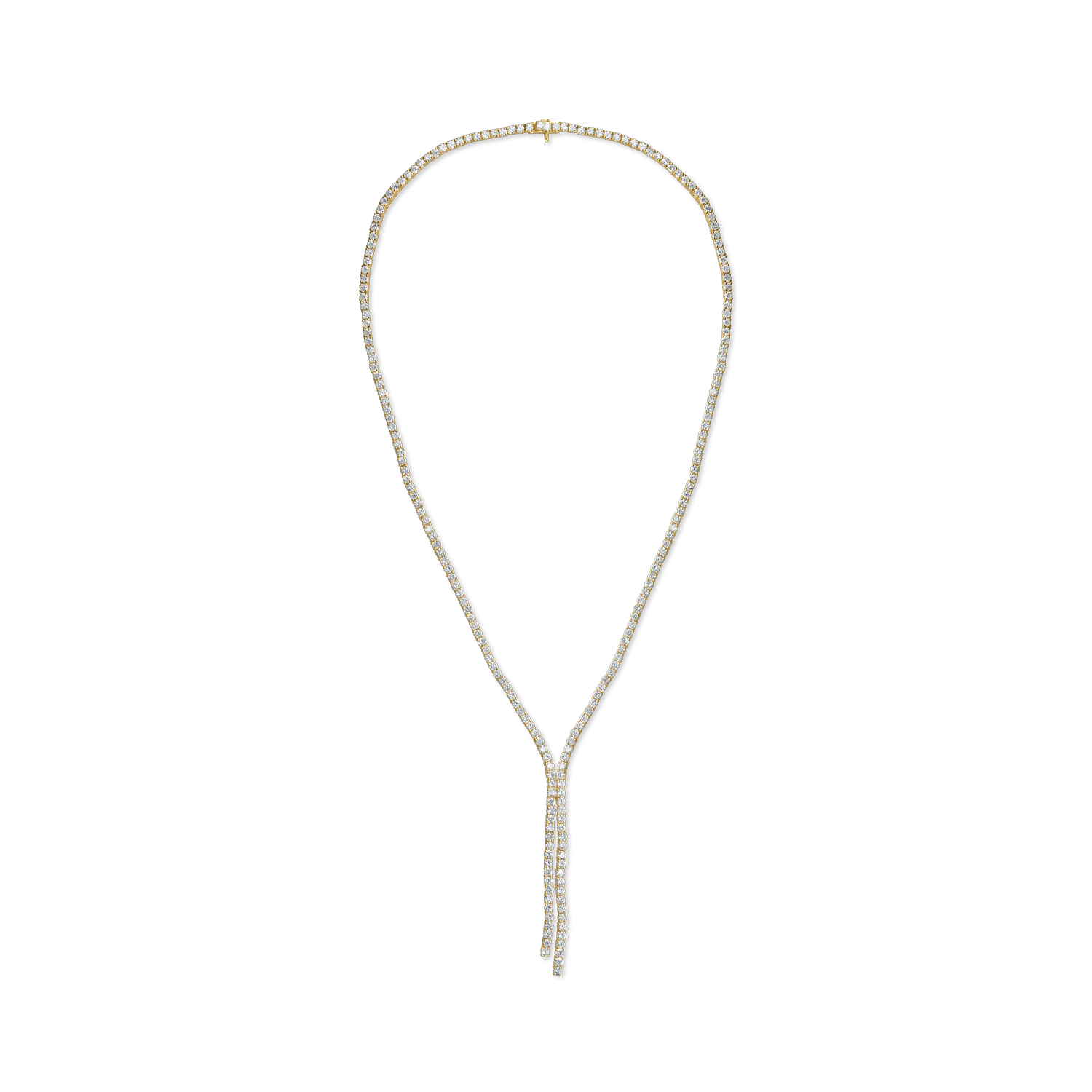 Yellow gold tennis necklace with 9.5ct diamonds