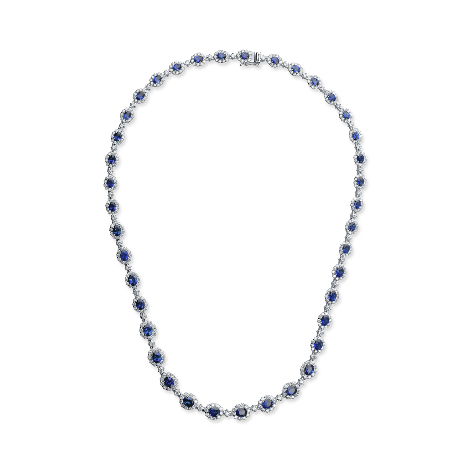 Platinum necklace with 12.63ct sapphires and 6.83ct diamonds