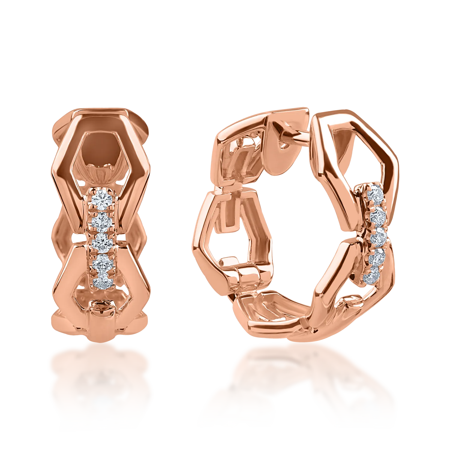 Rose gold earrings with 0.066ct diamonds