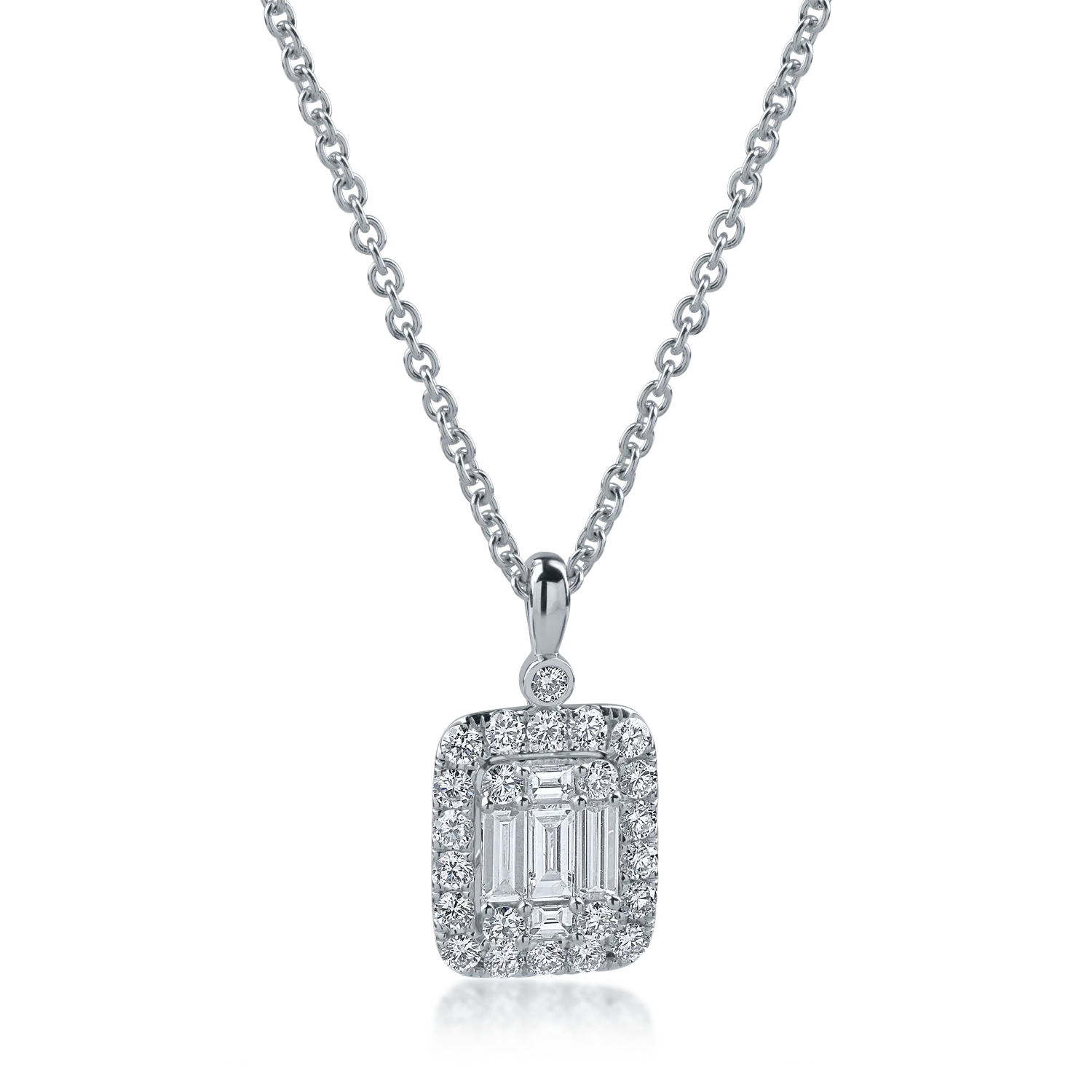 White gold chain with pendant with 1.96ct diamonds
