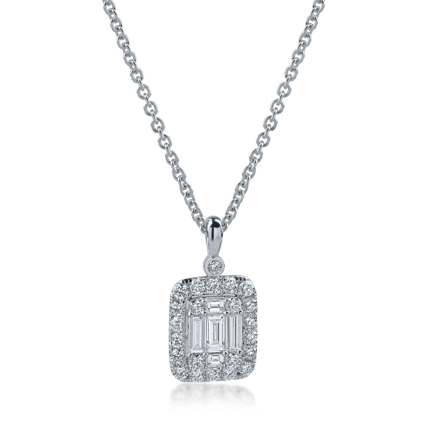 Lant cu pandantiv din aur alb cu diamante de 1.96ct-164208