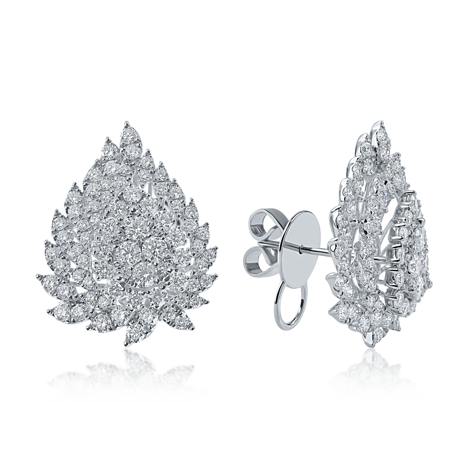 White gold earrings with 2.301ct diamonds