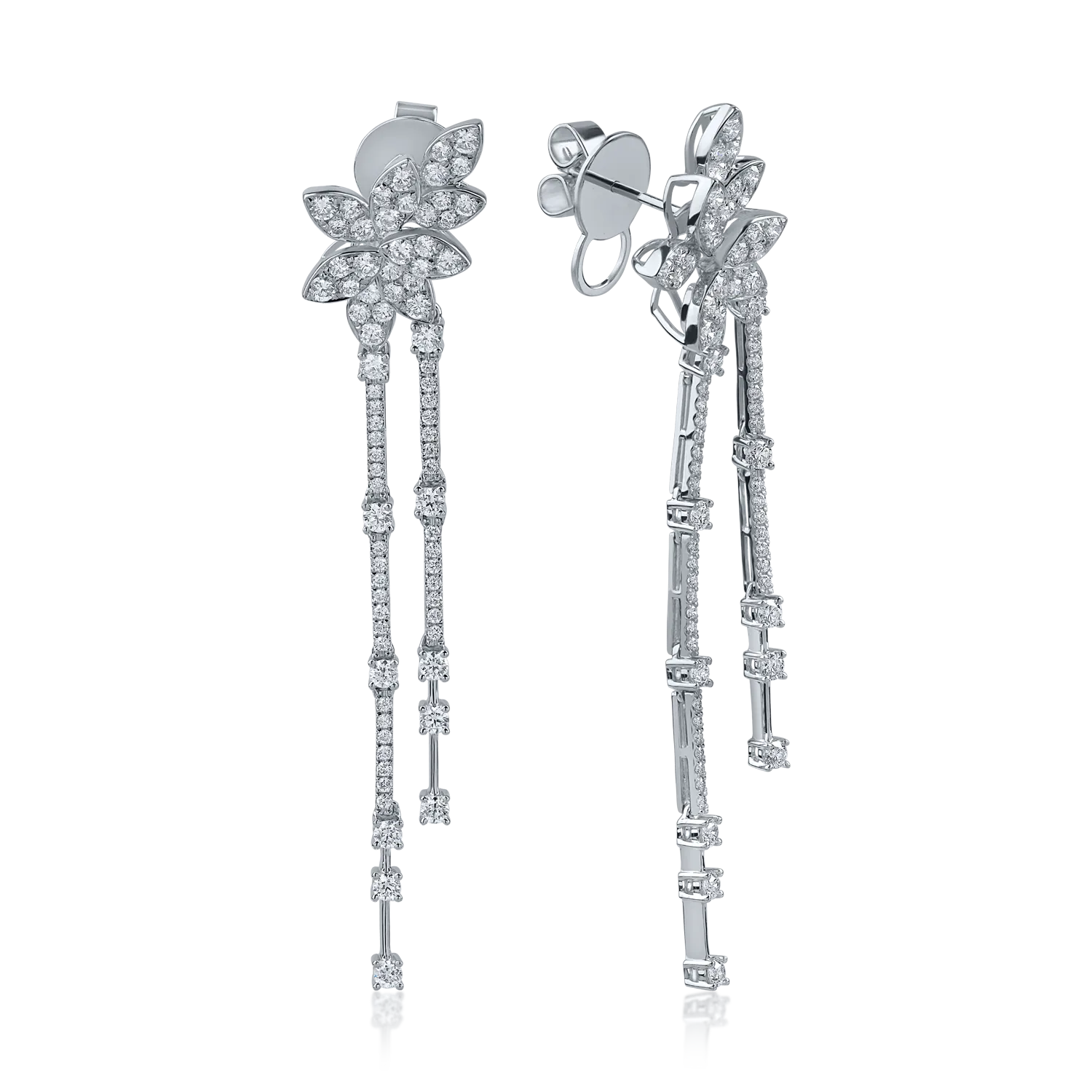 White gold earrings with 2.313ct diamonds