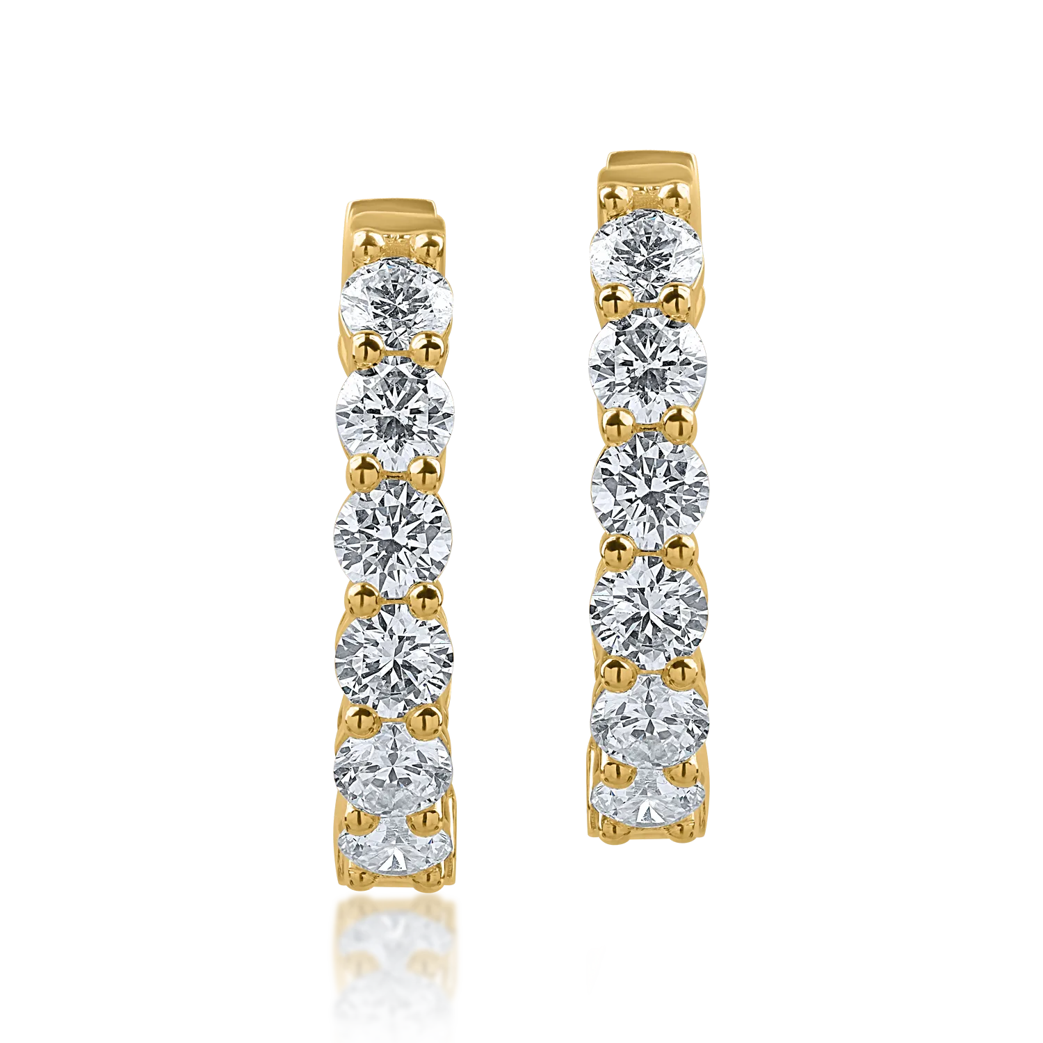 Yellow gold earrings with 2.25ct diamonds