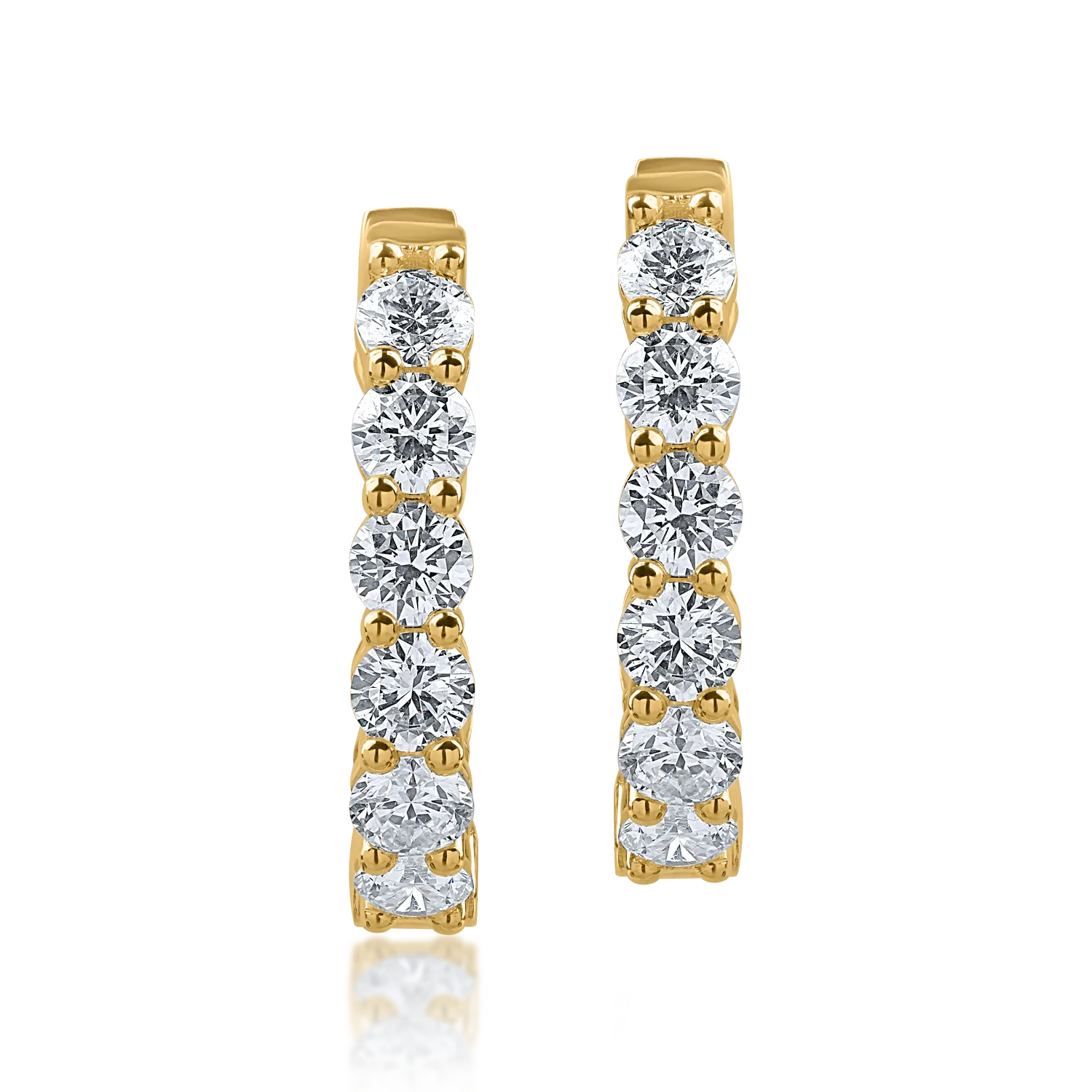 Kolczyki z żółtego złota z diamentami o masie 2.25ct