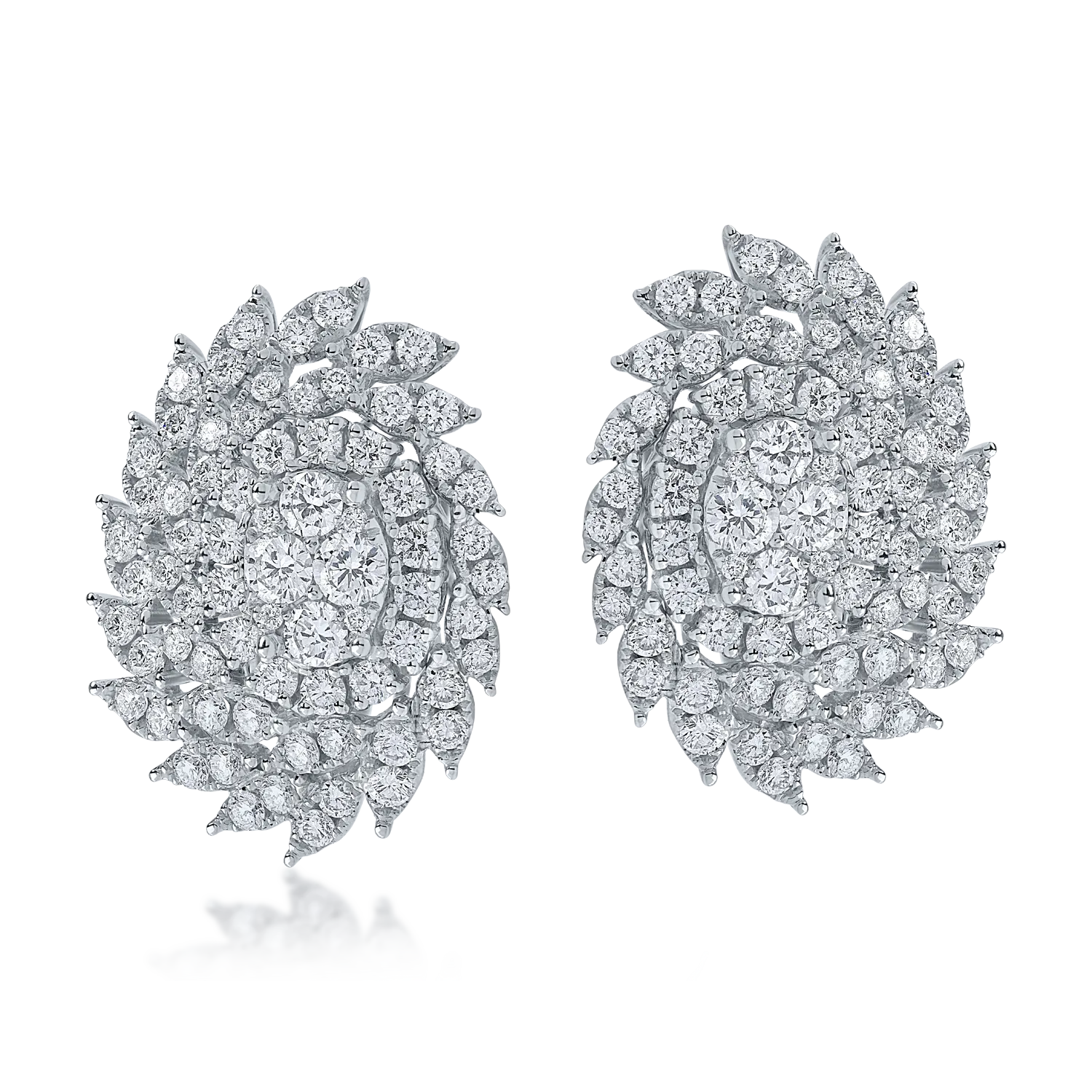 White gold earrings with 3.407ct diamonds
