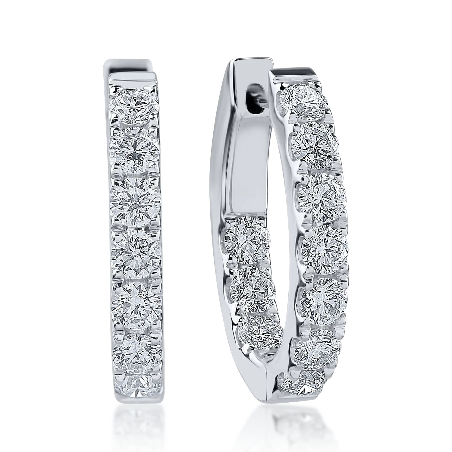White gold earrings with 1.57ct diamonds