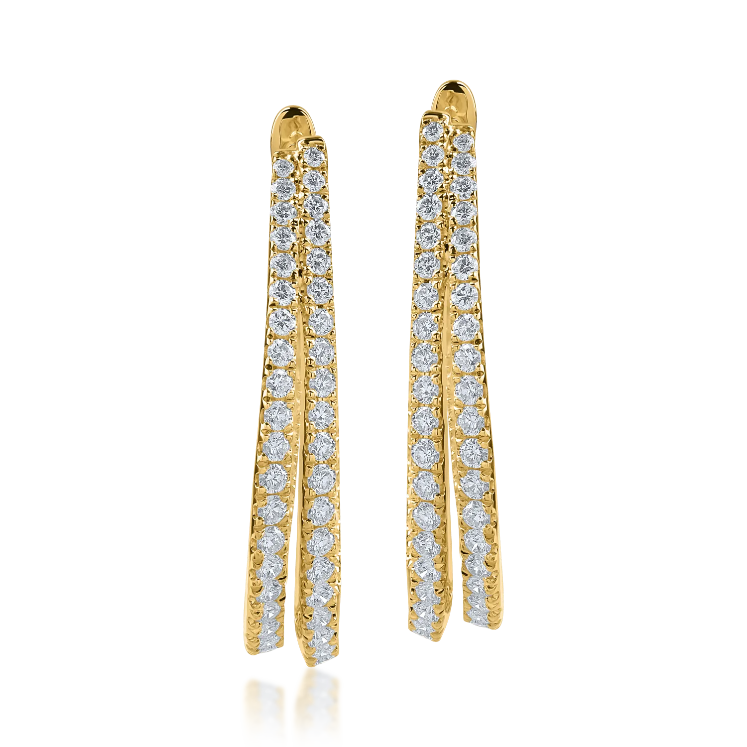 Yellow gold earrings with 2.67ct diamonds