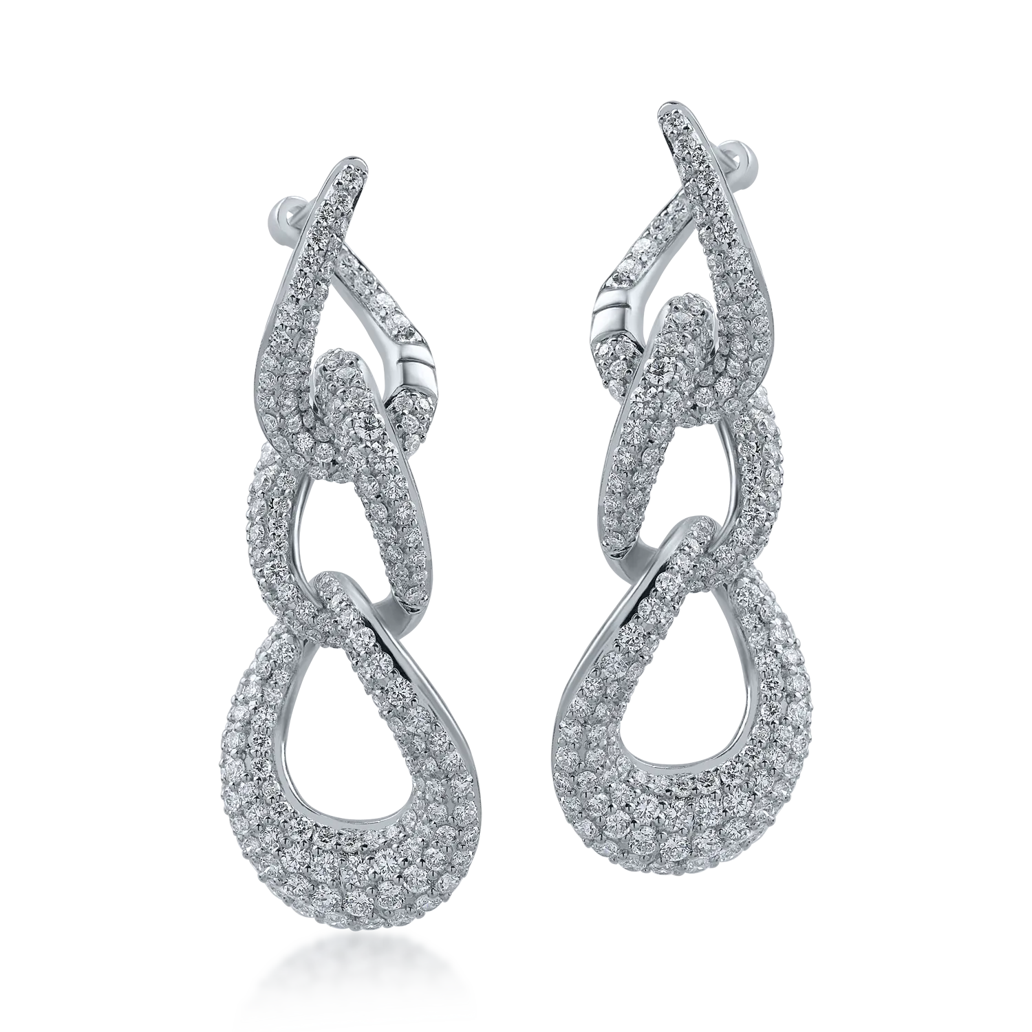 White gold earrings with 2.408ct diamonds