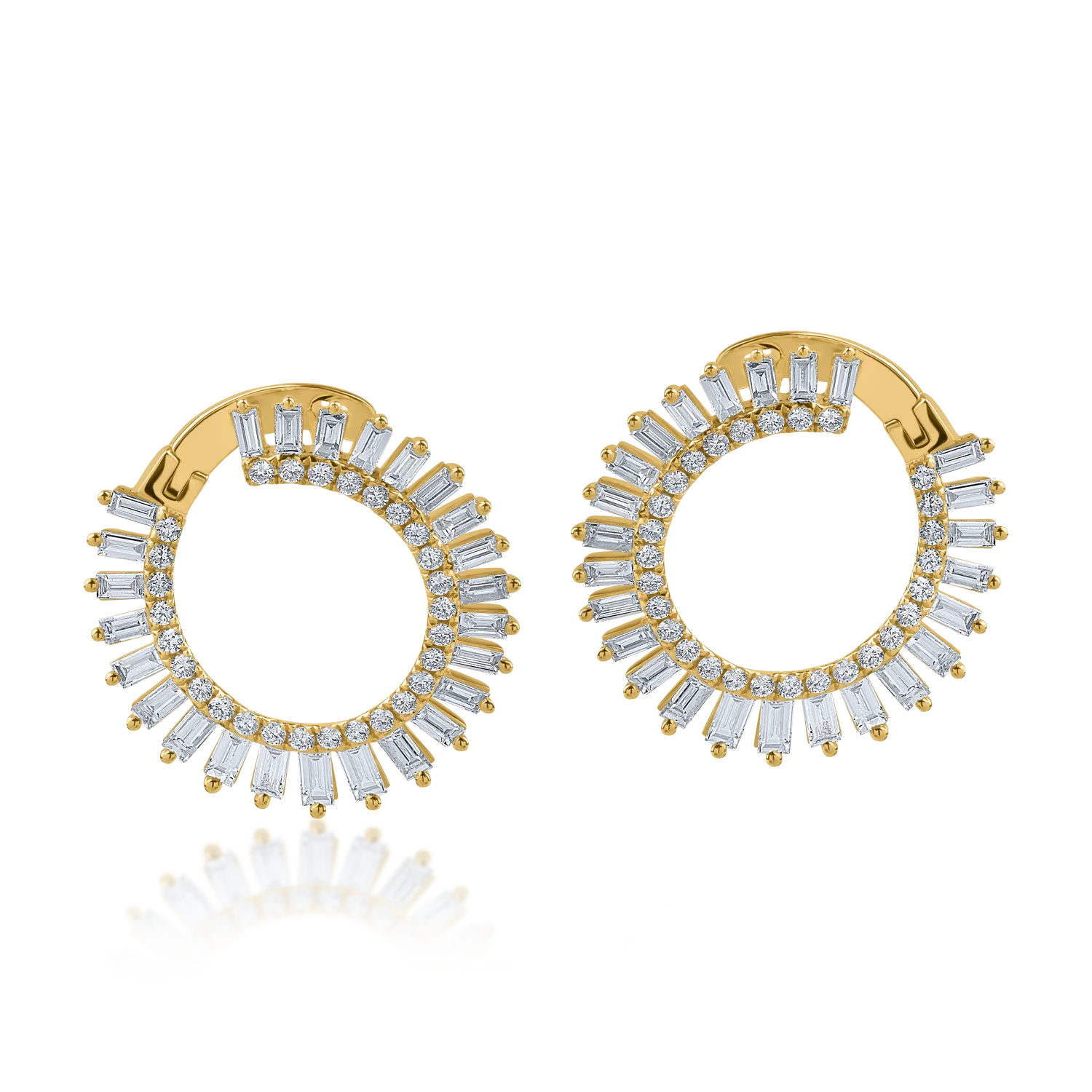 Yellow gold earrings with 3.31ct diamonds