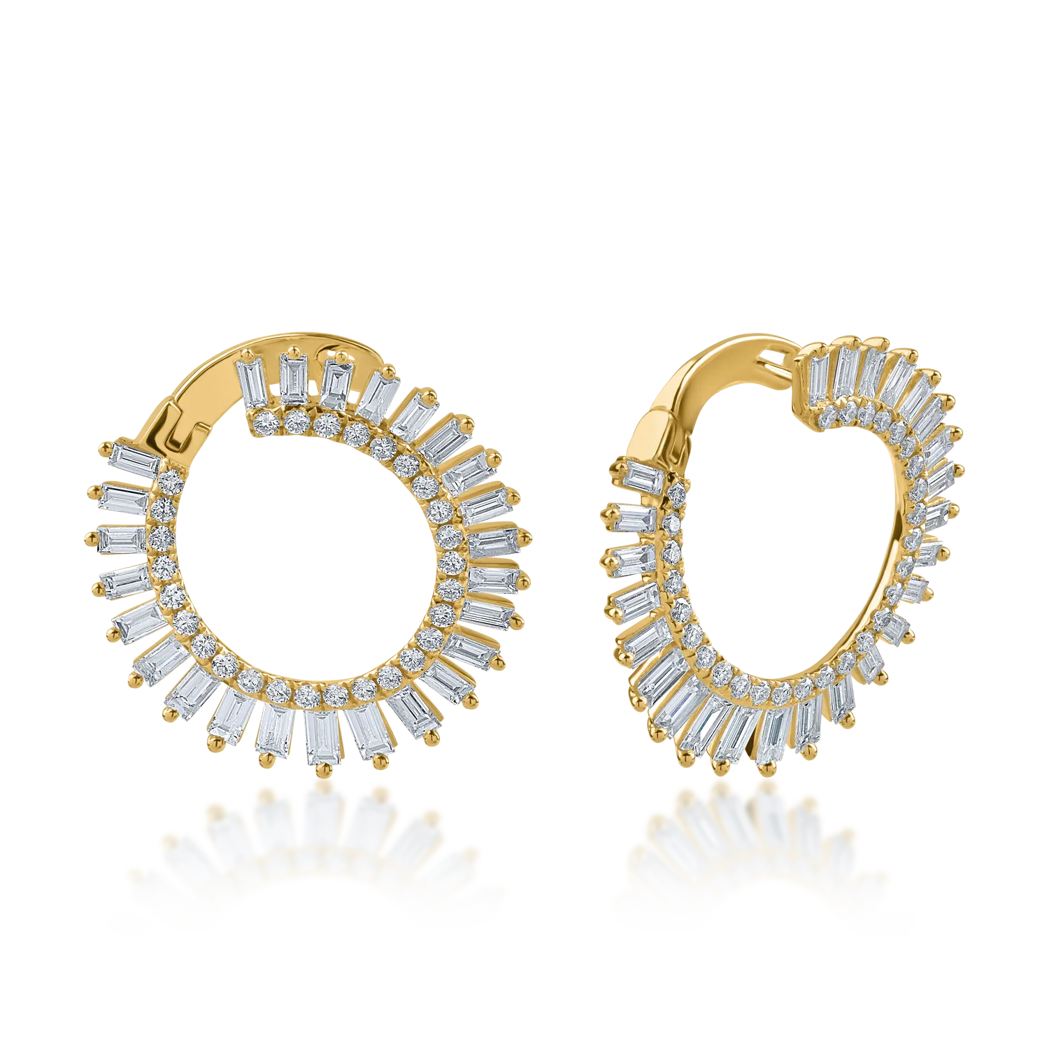 Yellow gold earrings with 3.31ct diamonds