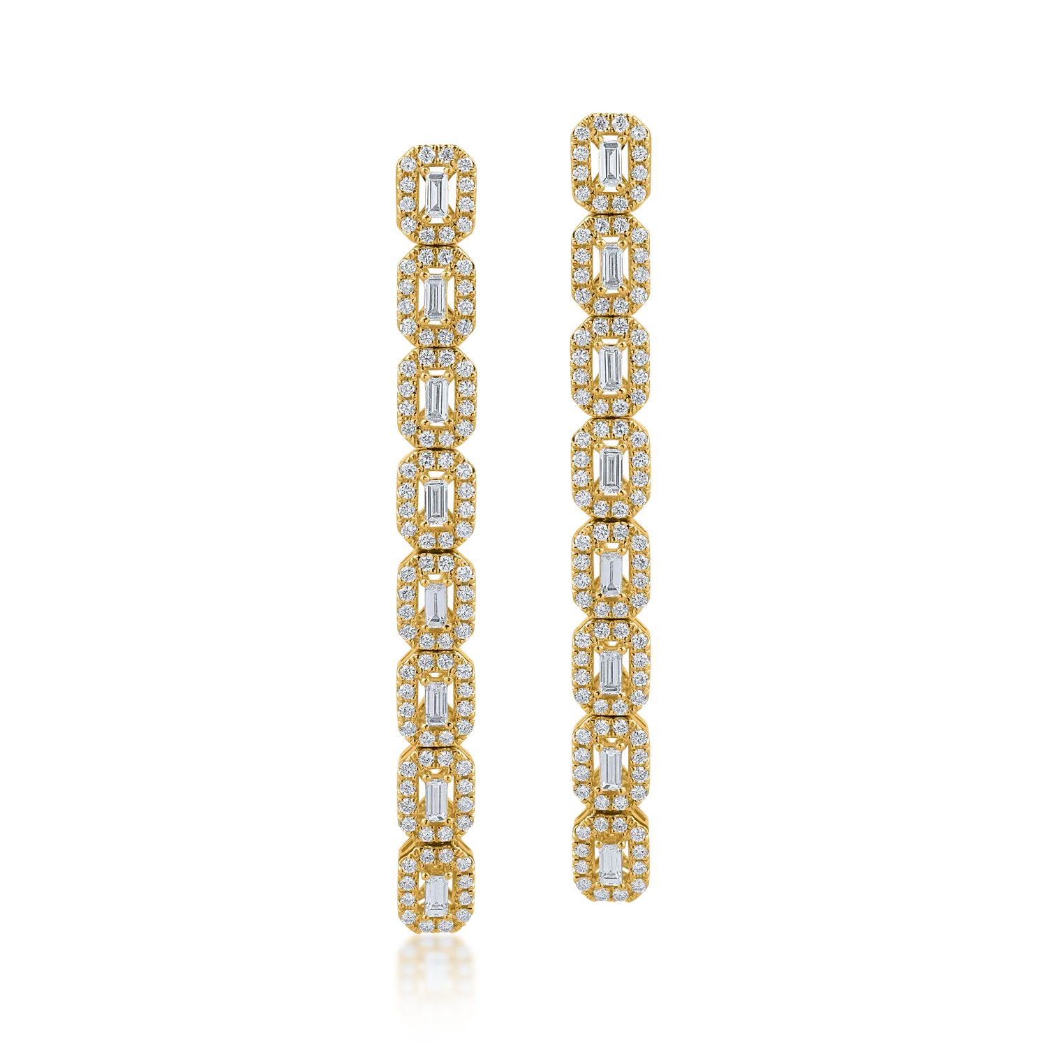 Yellow gold earrings with 1.55ct diamonds