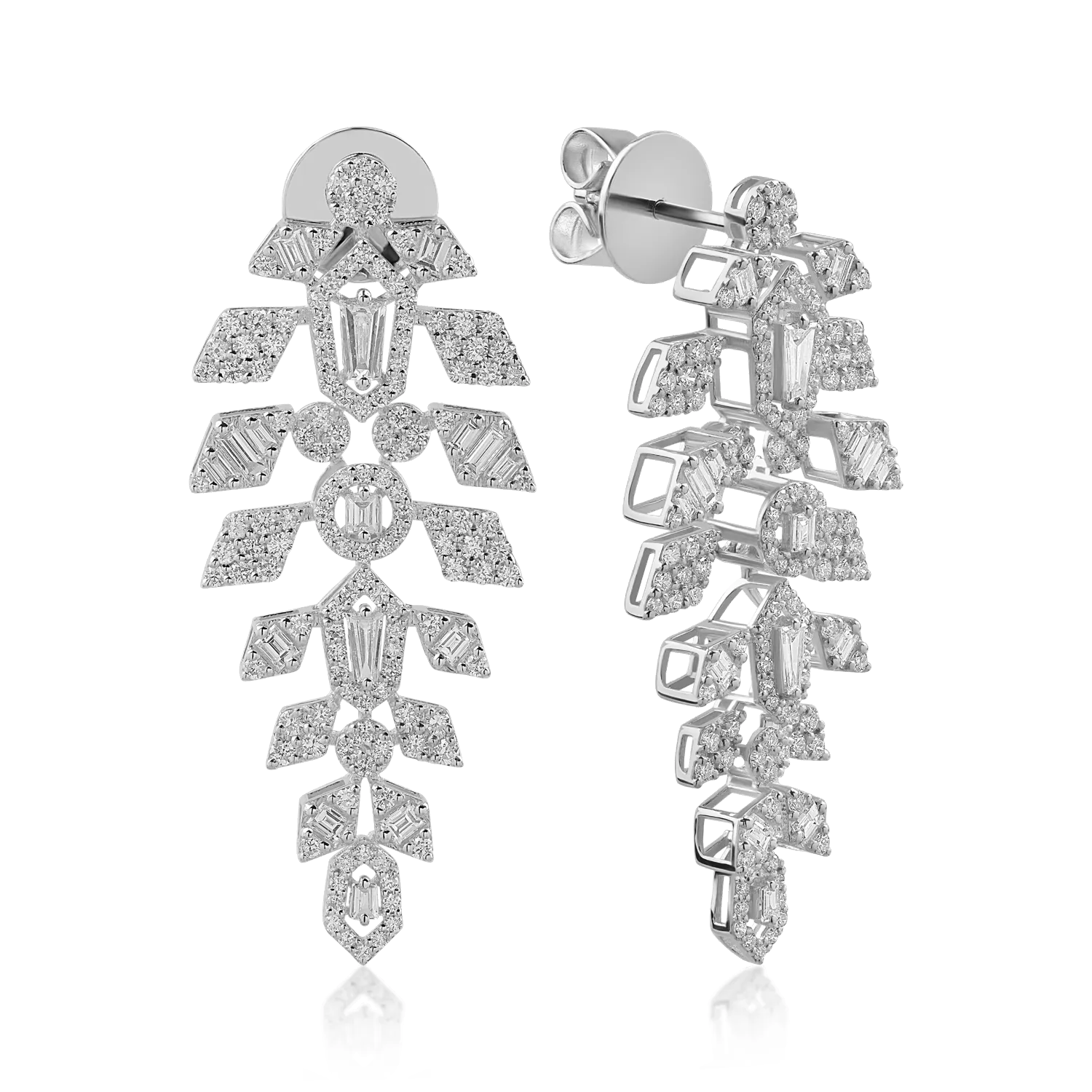 White gold earrings with 1.78ct diamonds