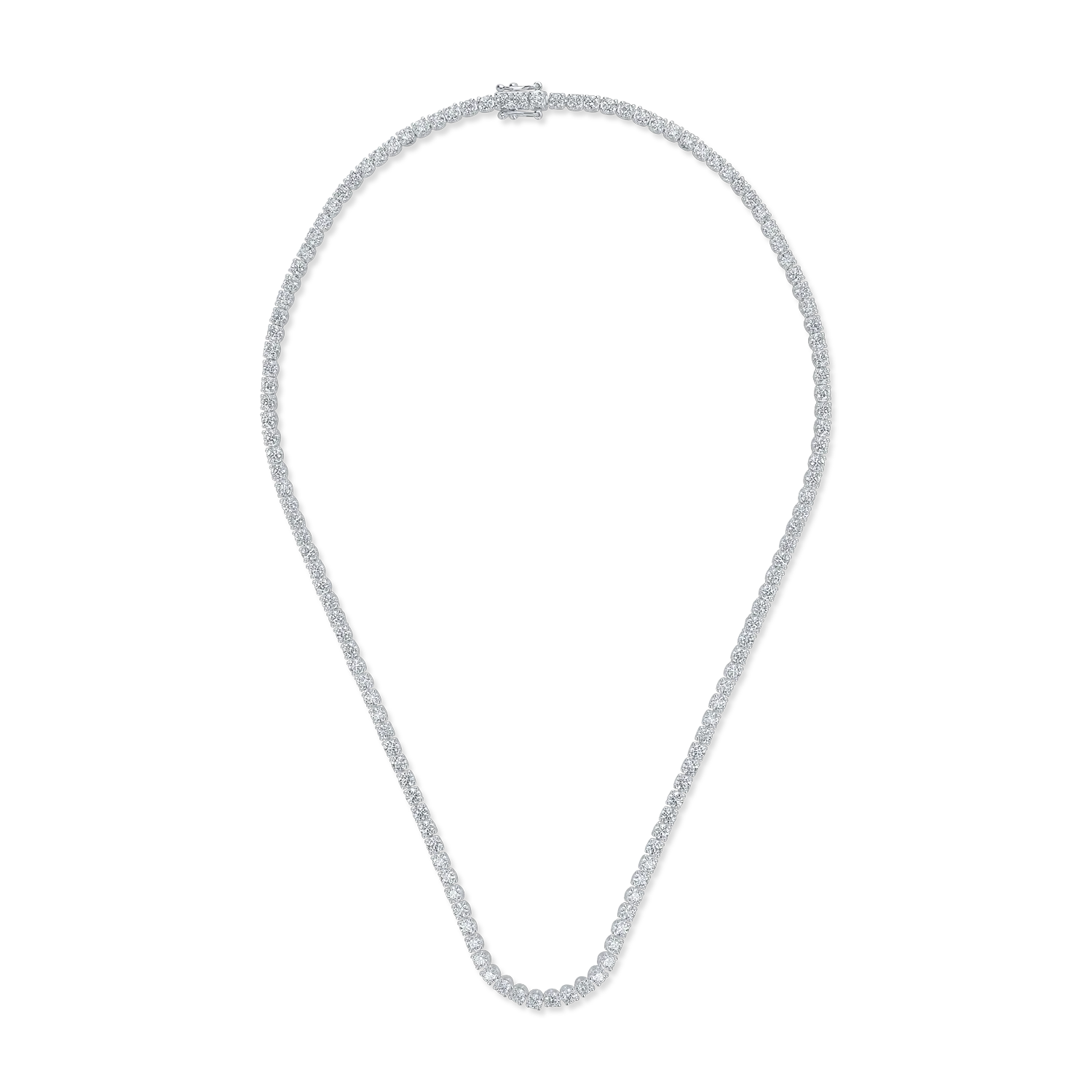 White gold tennis necklace with 9.35ct diamonds