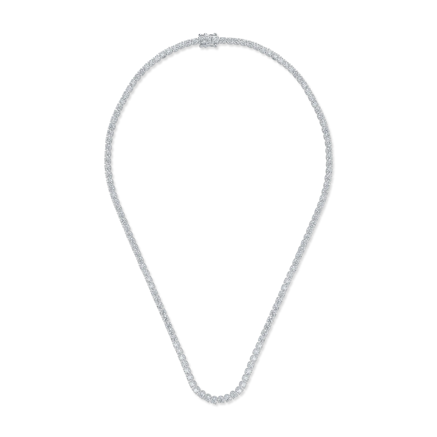 Colier tennis din aur alb cu diamante de 9.35ct