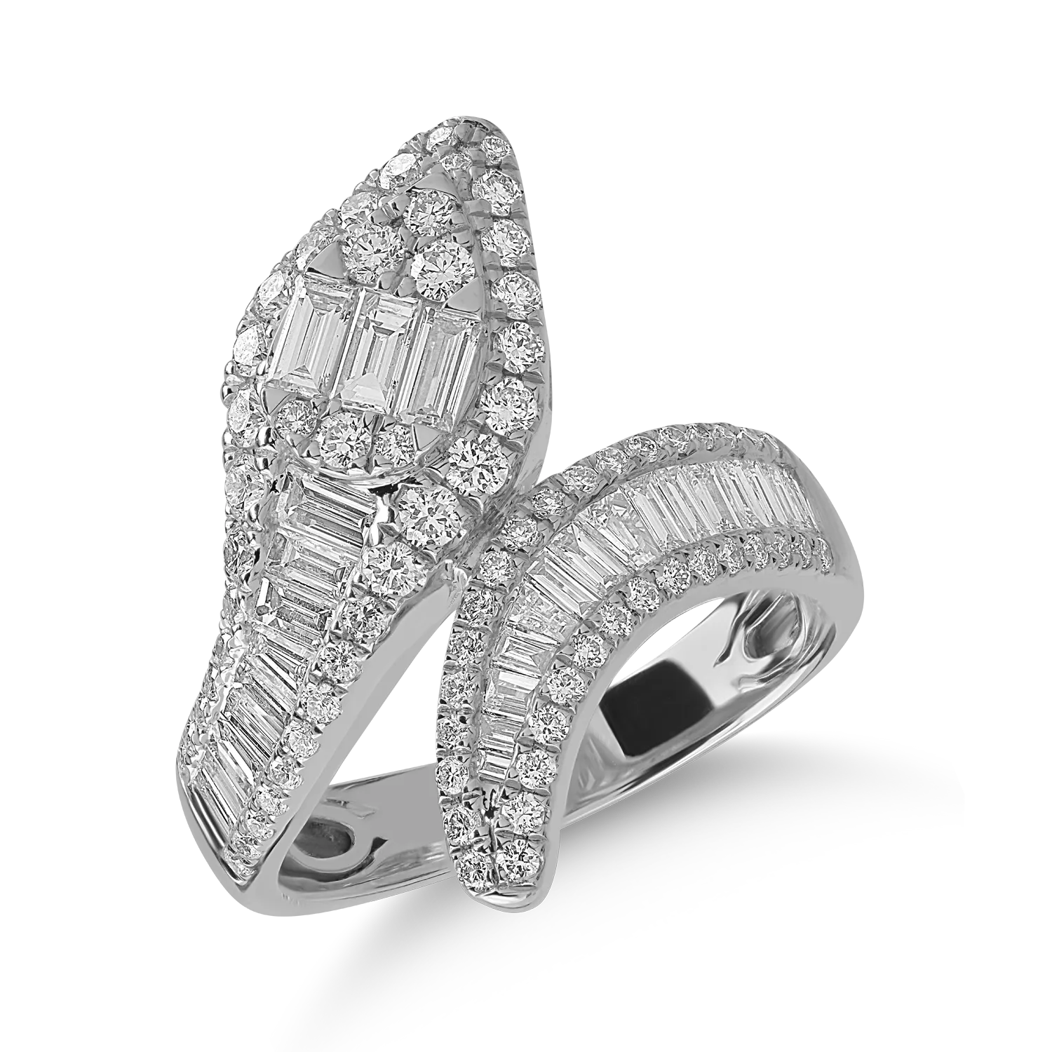 Inel sarpe din aur alb cu diamante de 1.4ct-174119