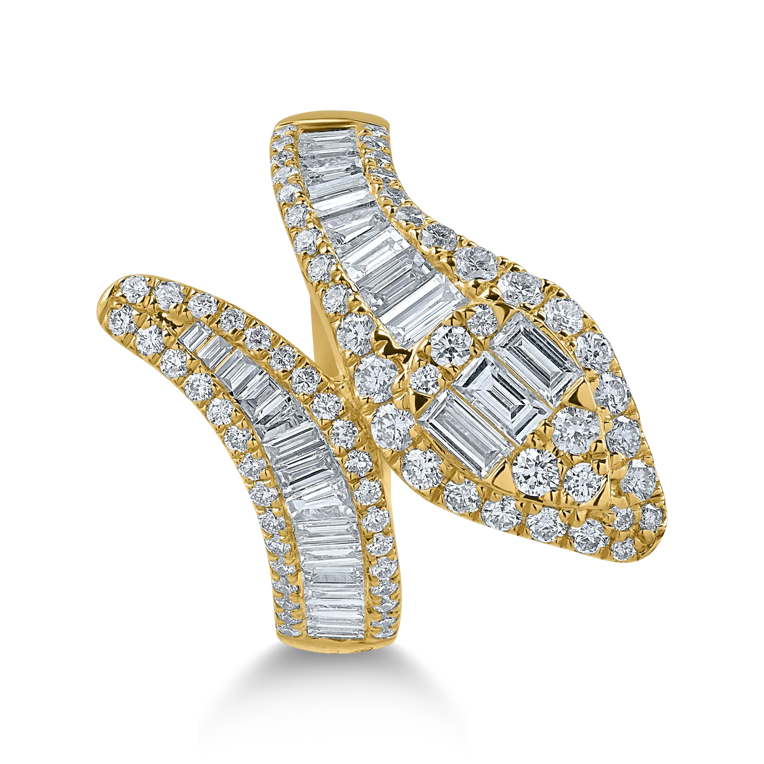 Inel sarpe din aur galben cu diamante de 1.4ct