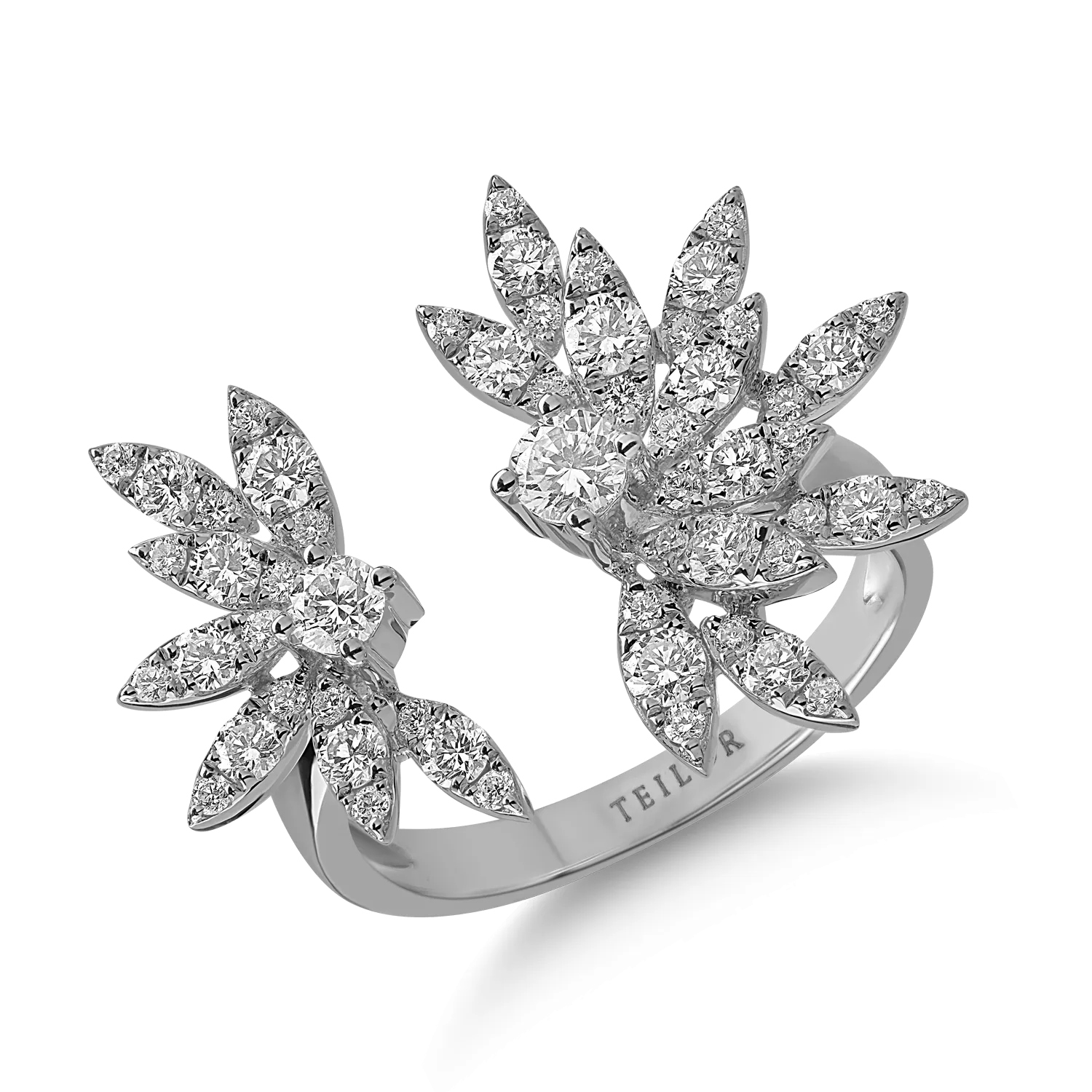 White gold open ring with 1.1ct diamonds-194905
