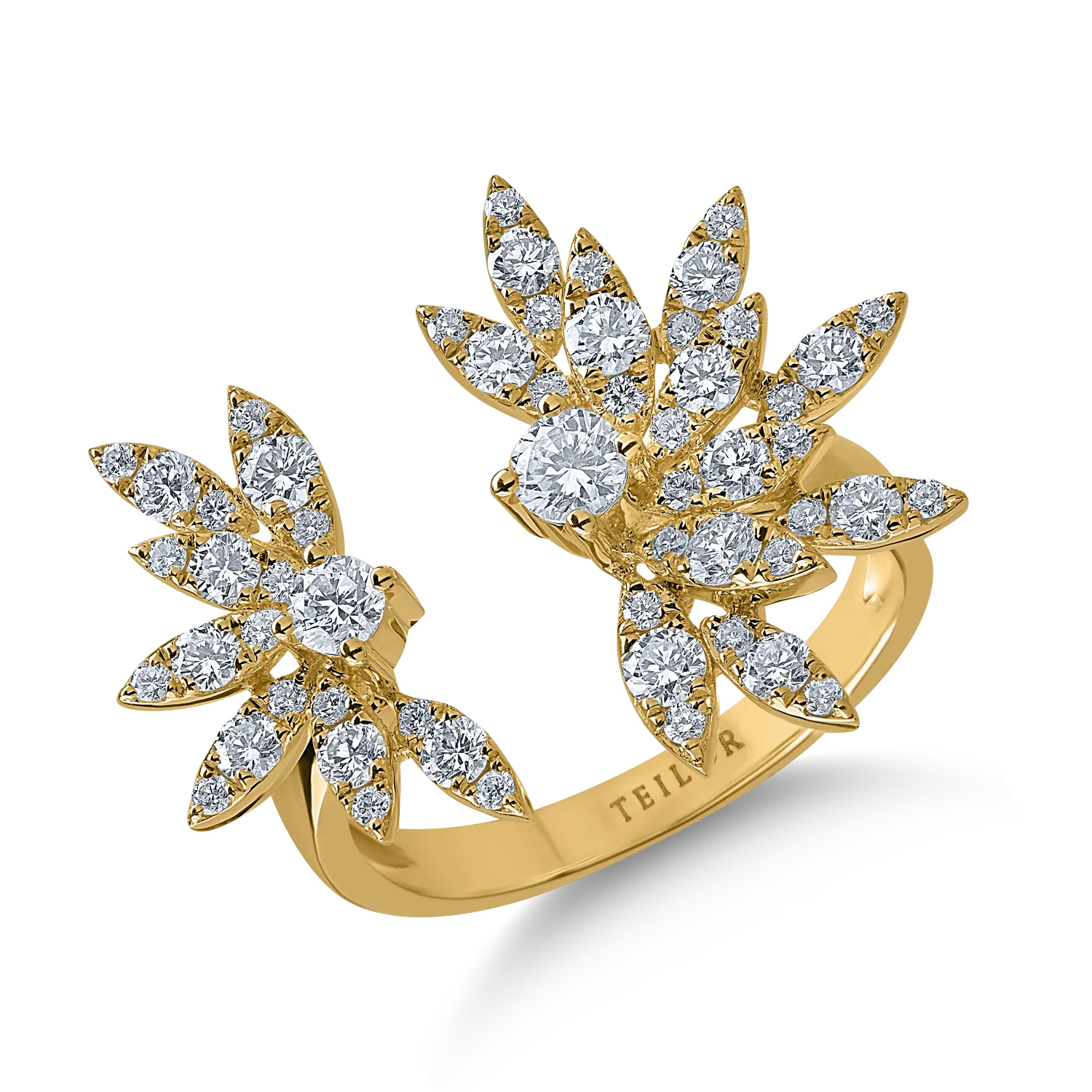Yellow gold open ring with 1.1ct diamonds-194914