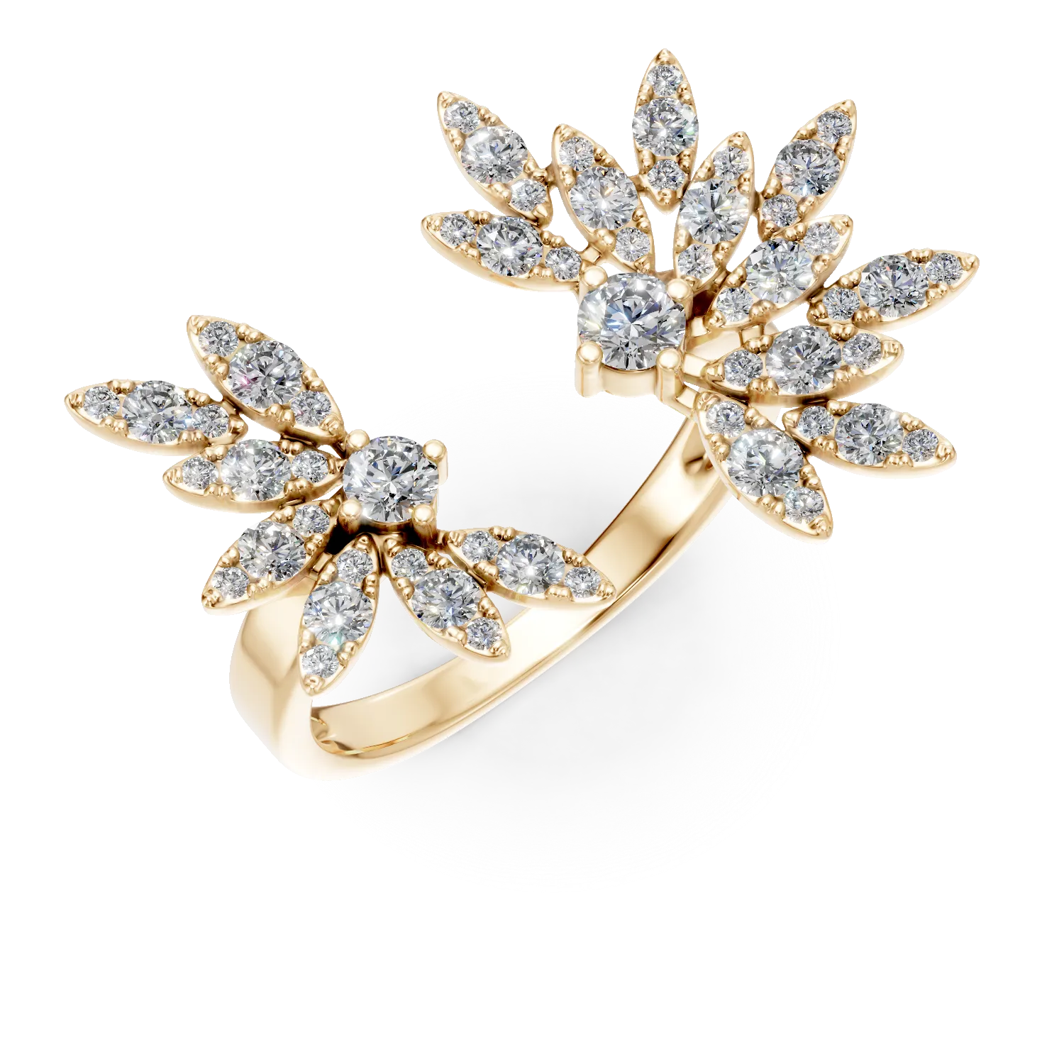 Yellow gold open ring with 1.1ct diamonds-194914