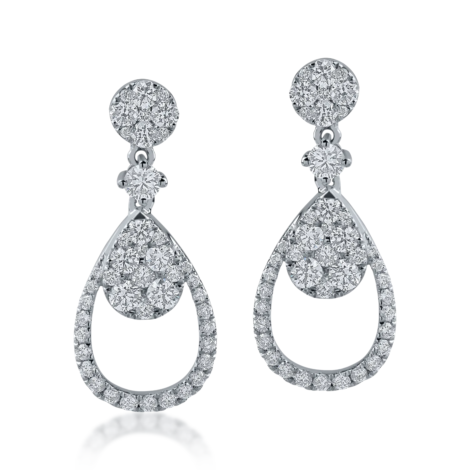 White gold earrings with 1.142ct diamonds