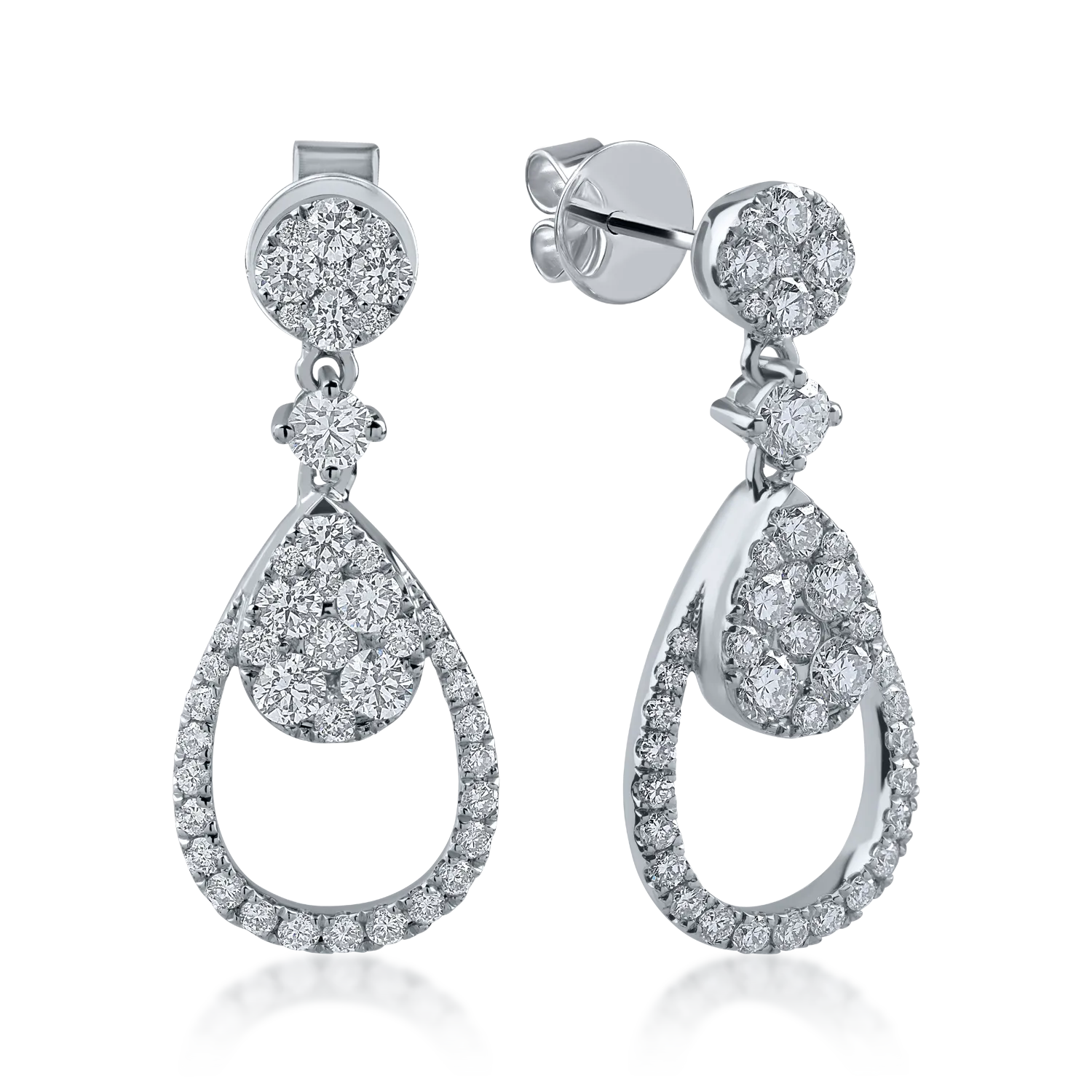 White gold earrings with 1.142ct diamonds