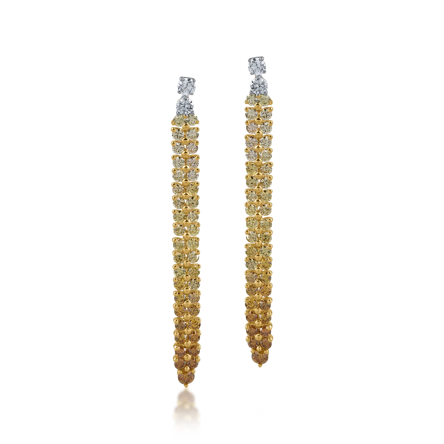 Kolczyki z biało-żółtego złota z diamentami o masie 2.48ct