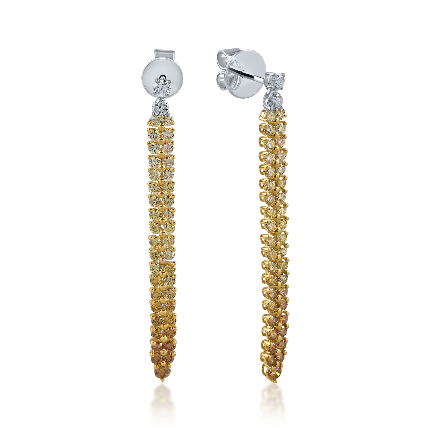 White-yellow gold earrings with 2.48ct diamonds