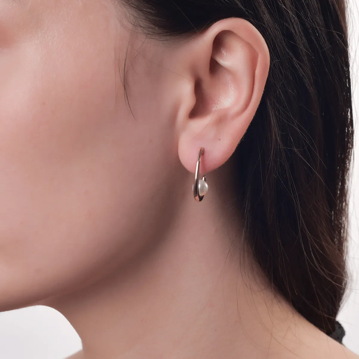 Cercei din aur roz cu perle de apa dulce de 3.9ct