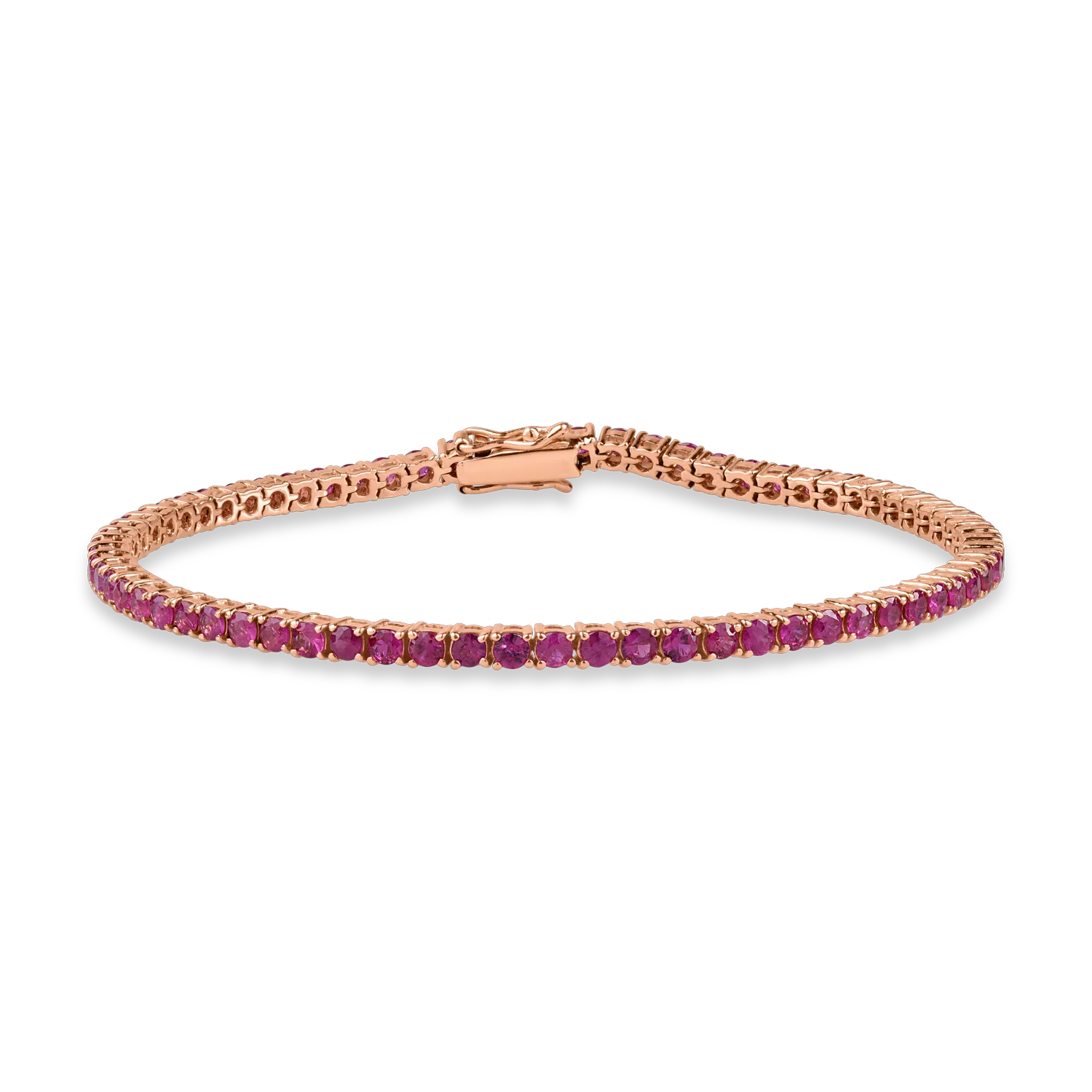 Rose gold tennis bracelet with 4.5ct rubies