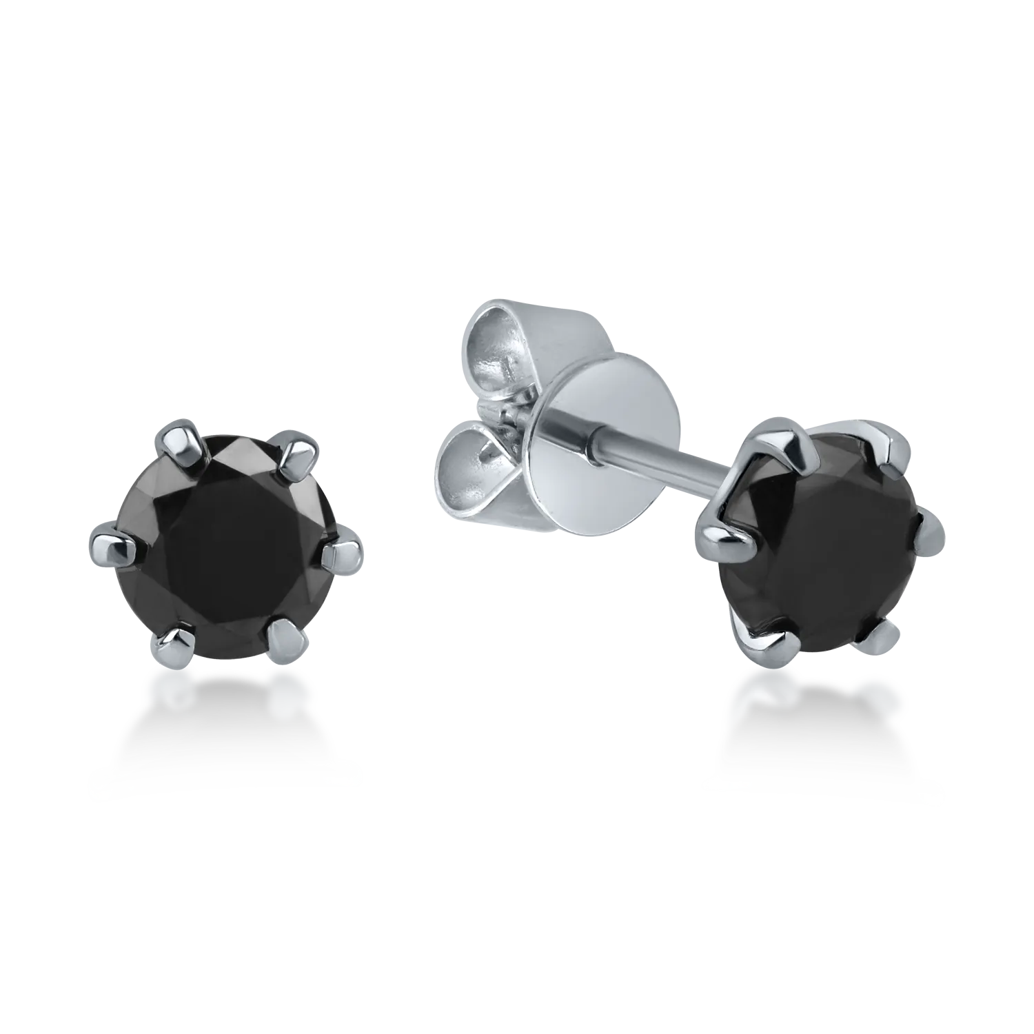 White gold earrings with 0.8ct black diamonds