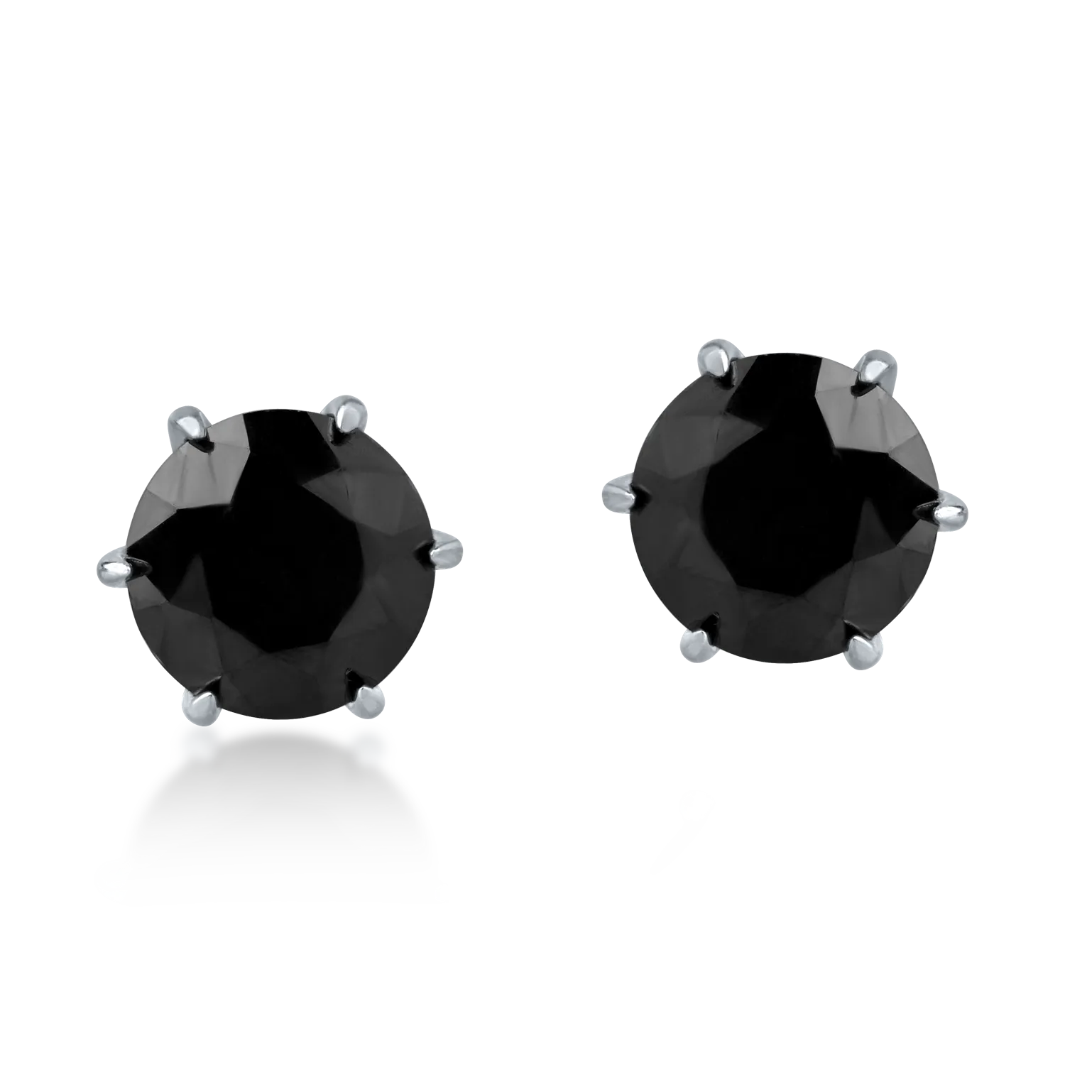 Kolczyki z białego złota z czarnymi diamentami o masie 0.6ct