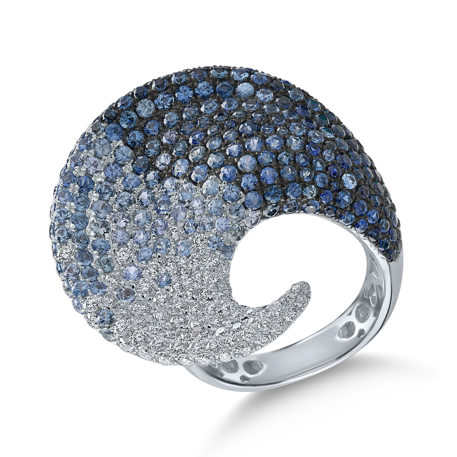 Fehérarany gyűrű 4.43ct kék zafírral és 0.89ct gyémánttal-164536