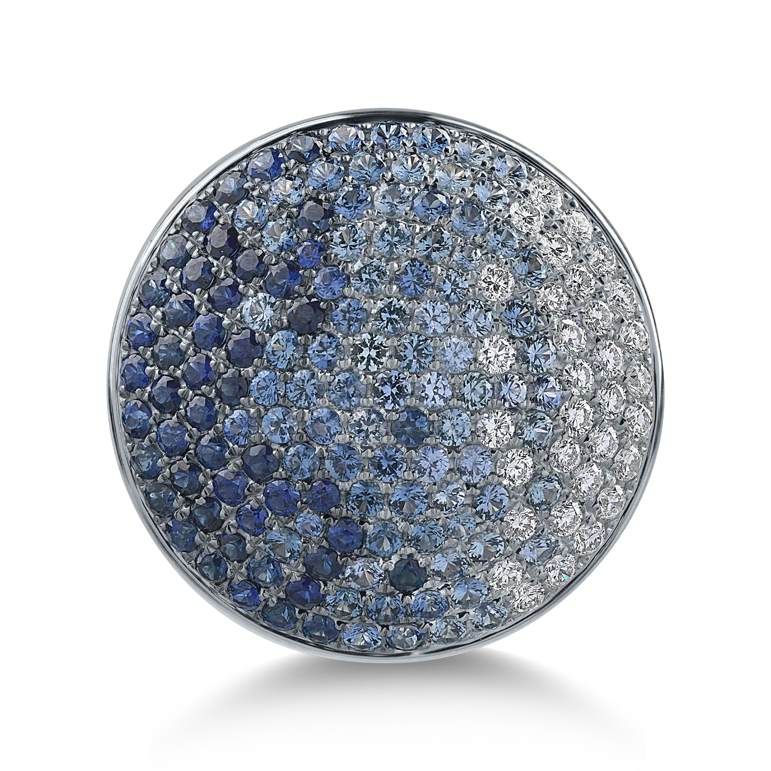Fehérarany gyűrű 3.32ct kék zafírral és 0.69ct gyémánttal