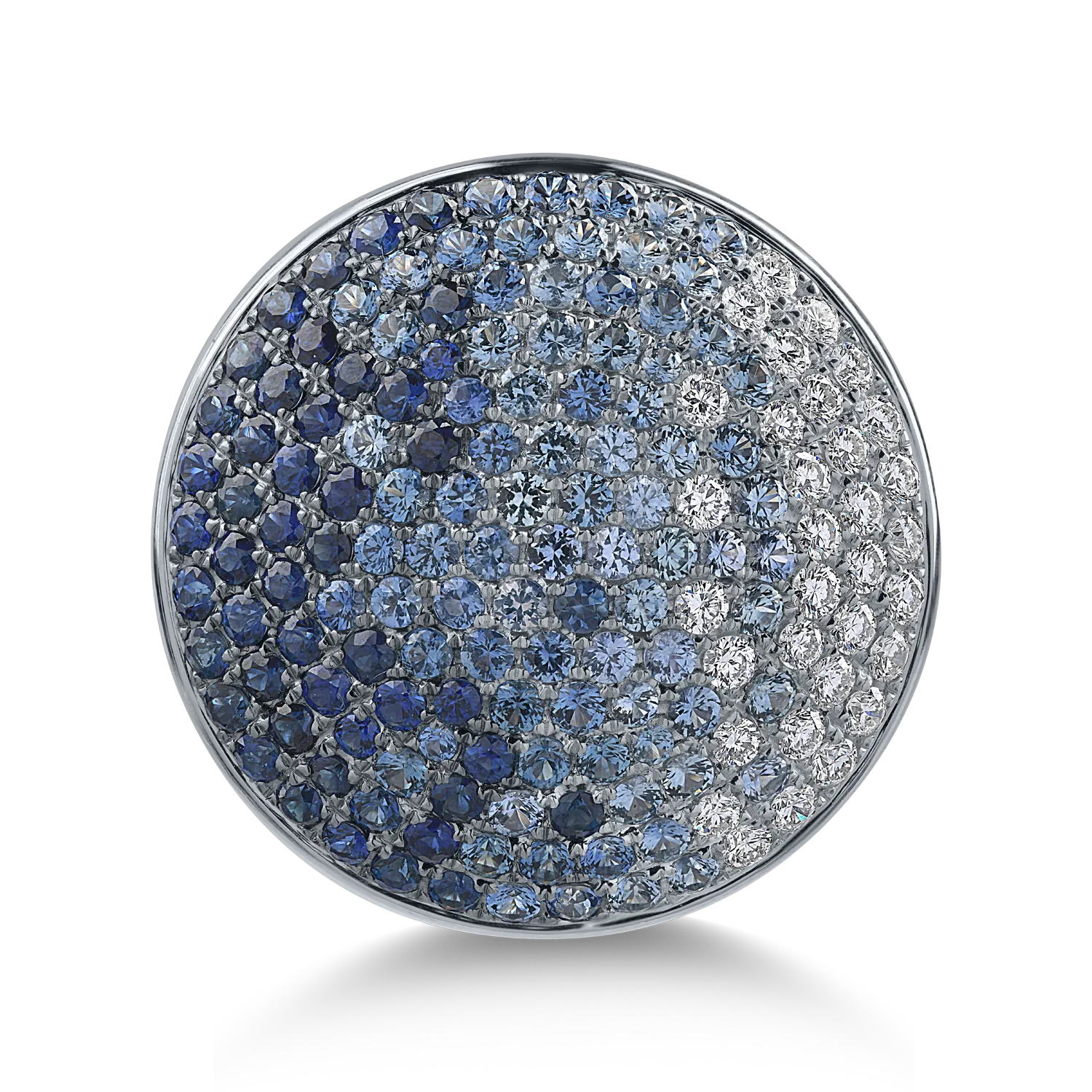 Inel din aur alb cu safire albastre de 3.32ct si diamante de 0.69ct