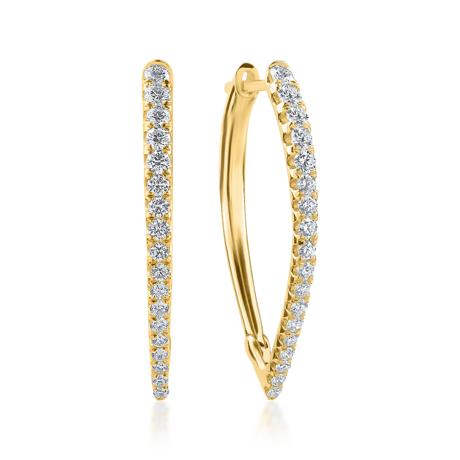 Yellow gold earrings with 0.86ct diamonds