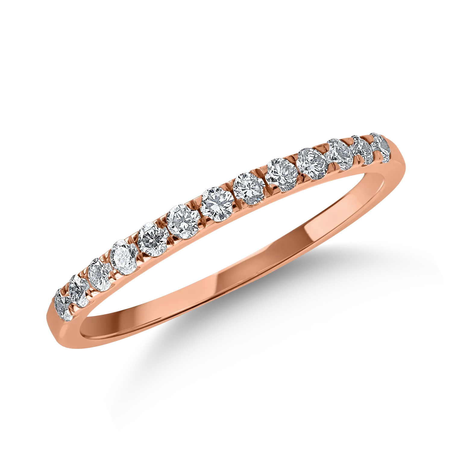 Half eternity ring in rose gold with 0.29ct diamonds
