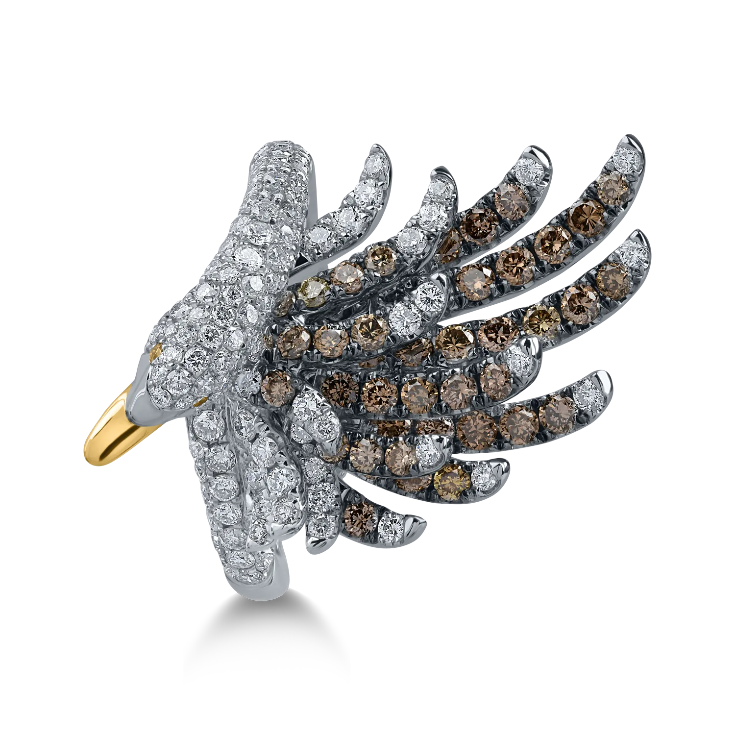 White gold swan ring with 1.88ct diamonds