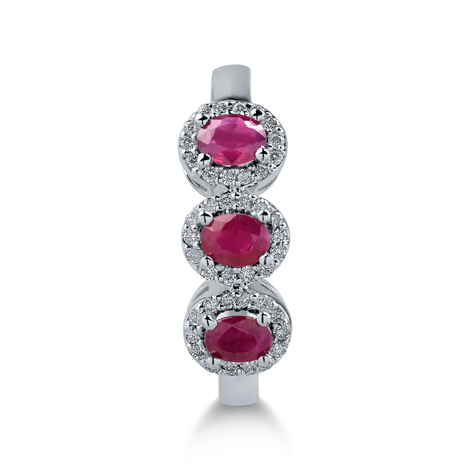 White gold ring with 0.65ct rubies and 0.12ct diamonds