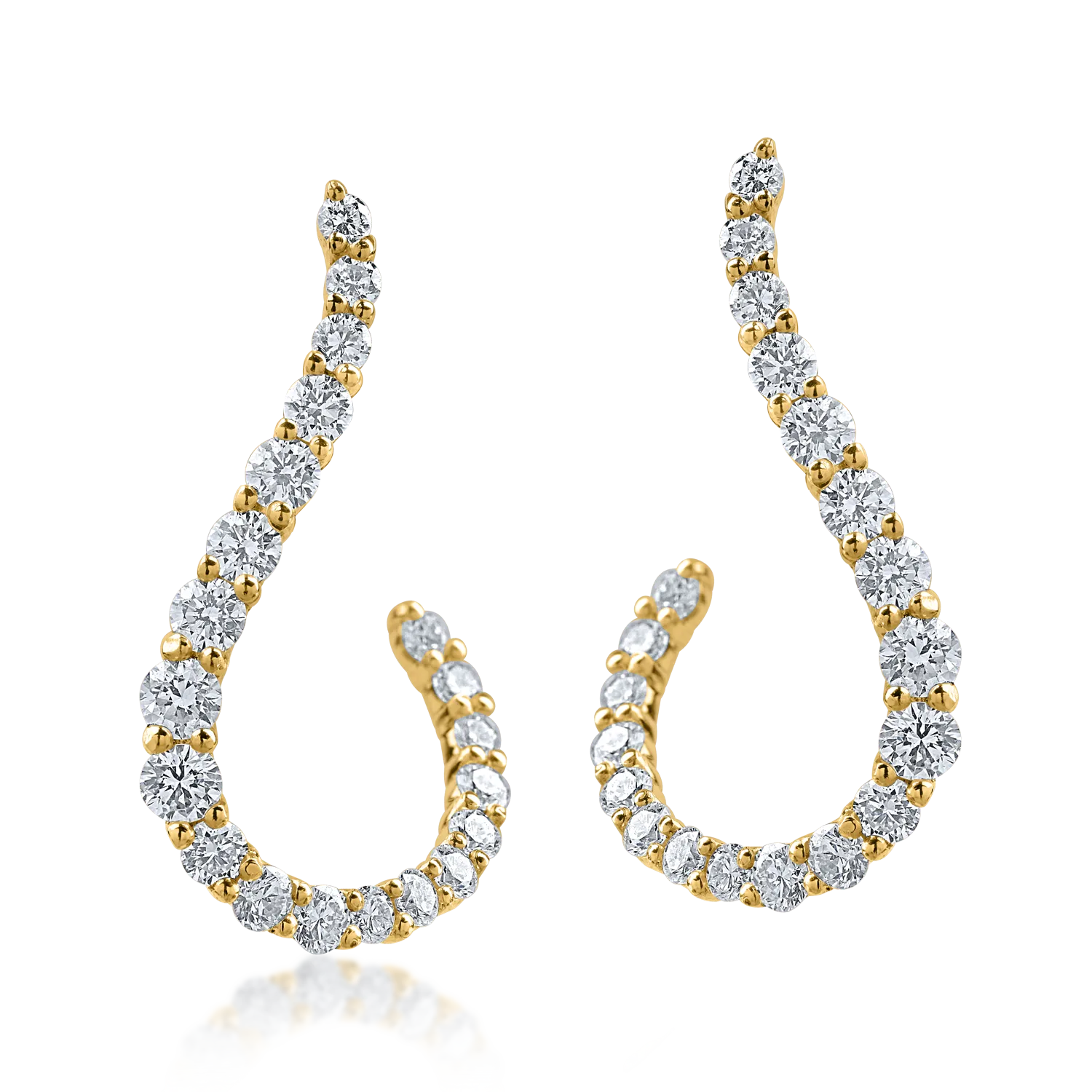 Yellow gold earrings with 0.8ct diamonds