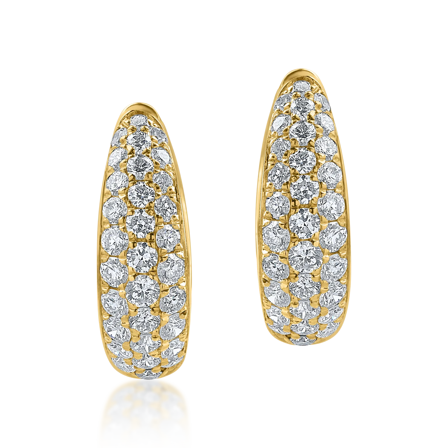 Kolczyki z żółtego złota z diamentami o masie 0.72ct