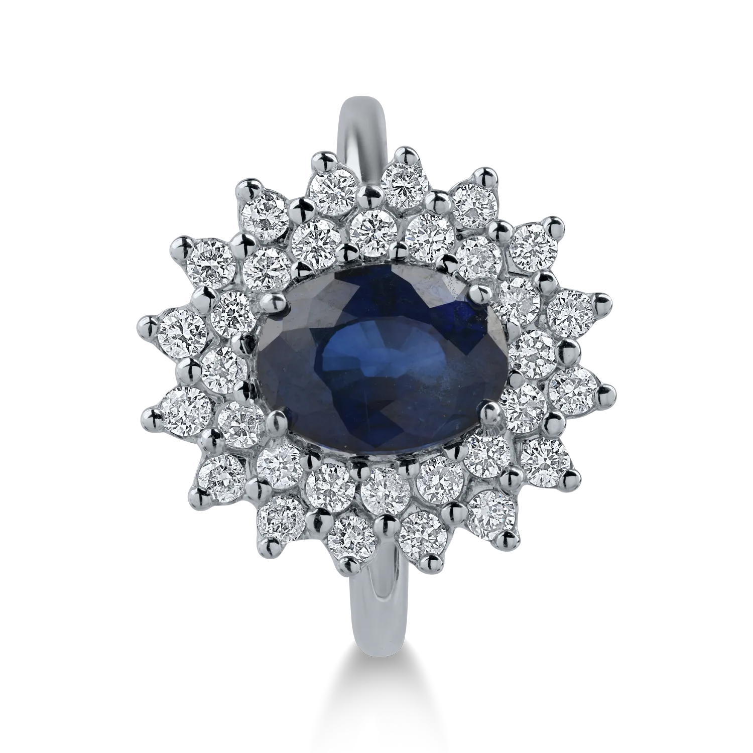 Inel din aur alb cu safir de 2.81ct si diamante de 0.69ct - 1 | YEO