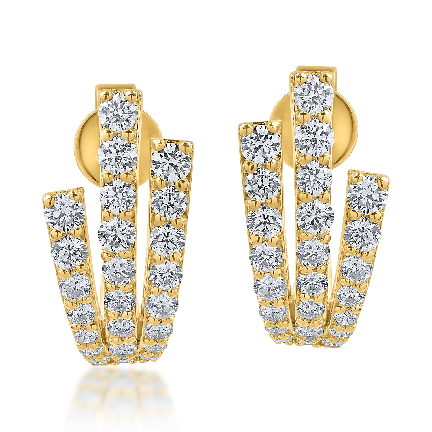 Yellow gold earrings with 1.08ct diamonds