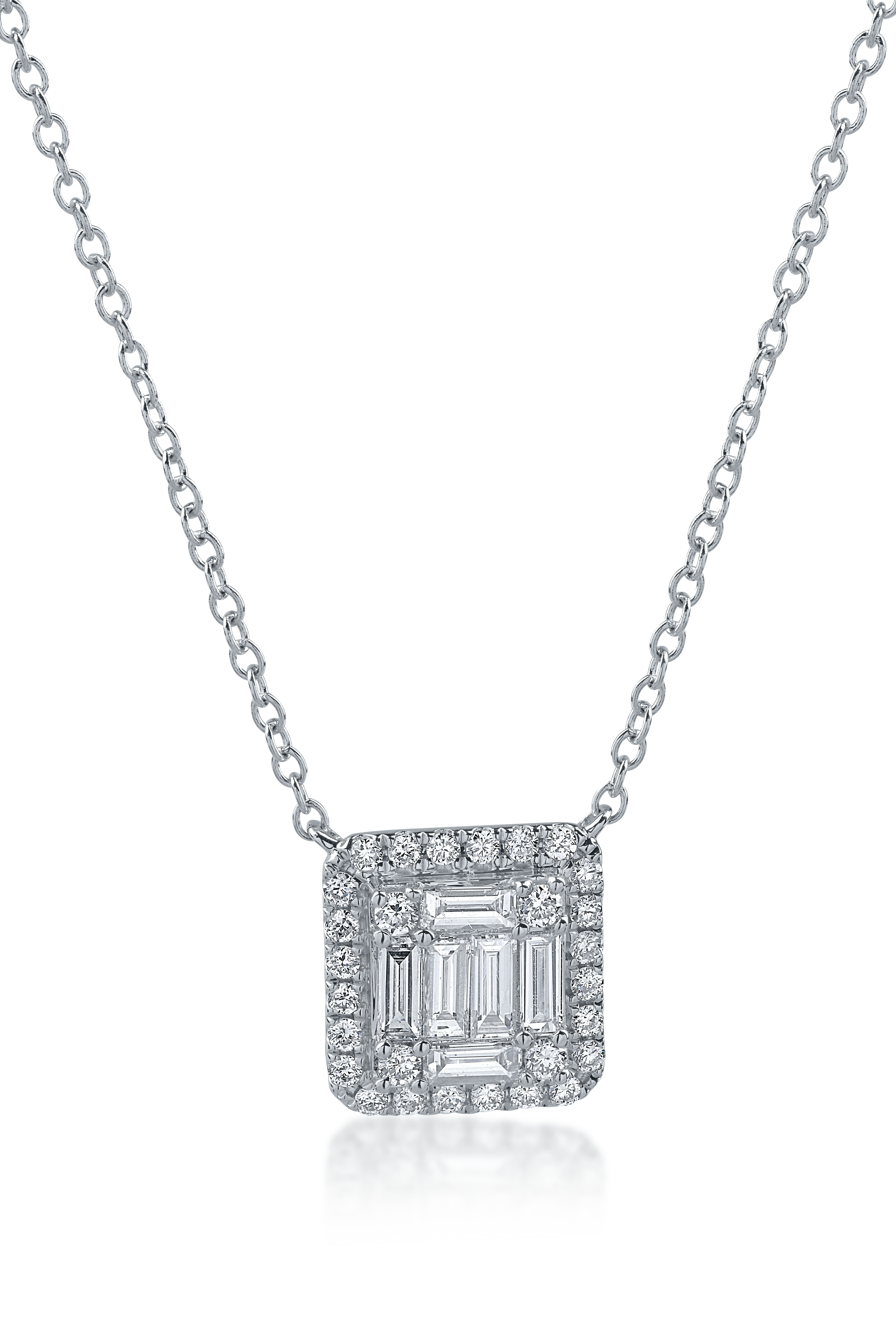 White gold chain with pendant with 0.69ct diamonds