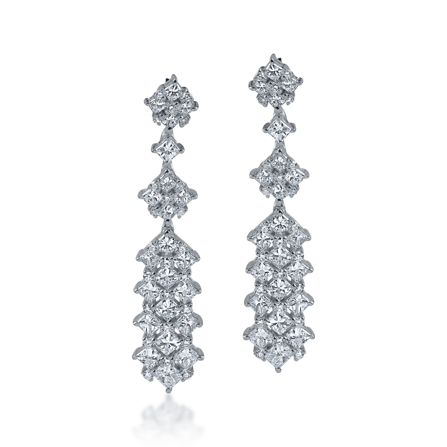 White gold earrings with 3.16ct diamonds