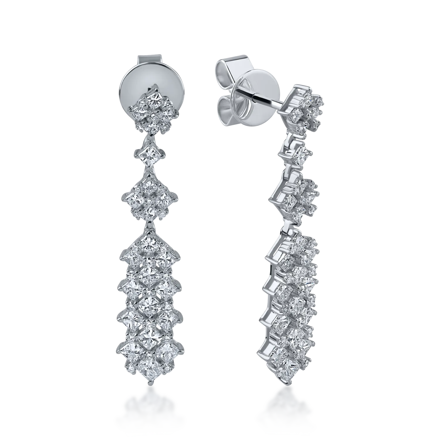 White gold earrings with 3.16ct diamonds